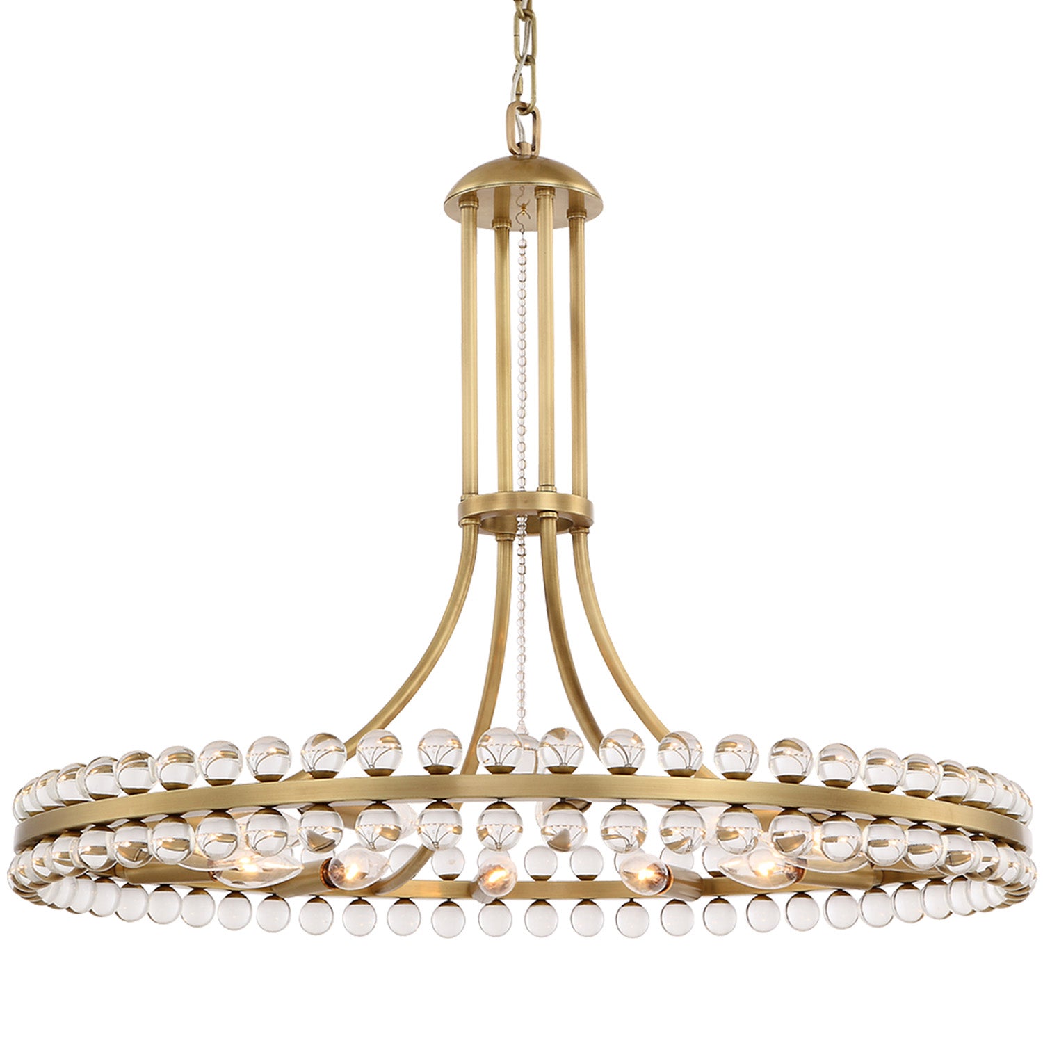 Crystorama Clover CLO-8898-AG – 22.5 Inch – 8 Light – Chandelier – Aged Brass – Dry Rated