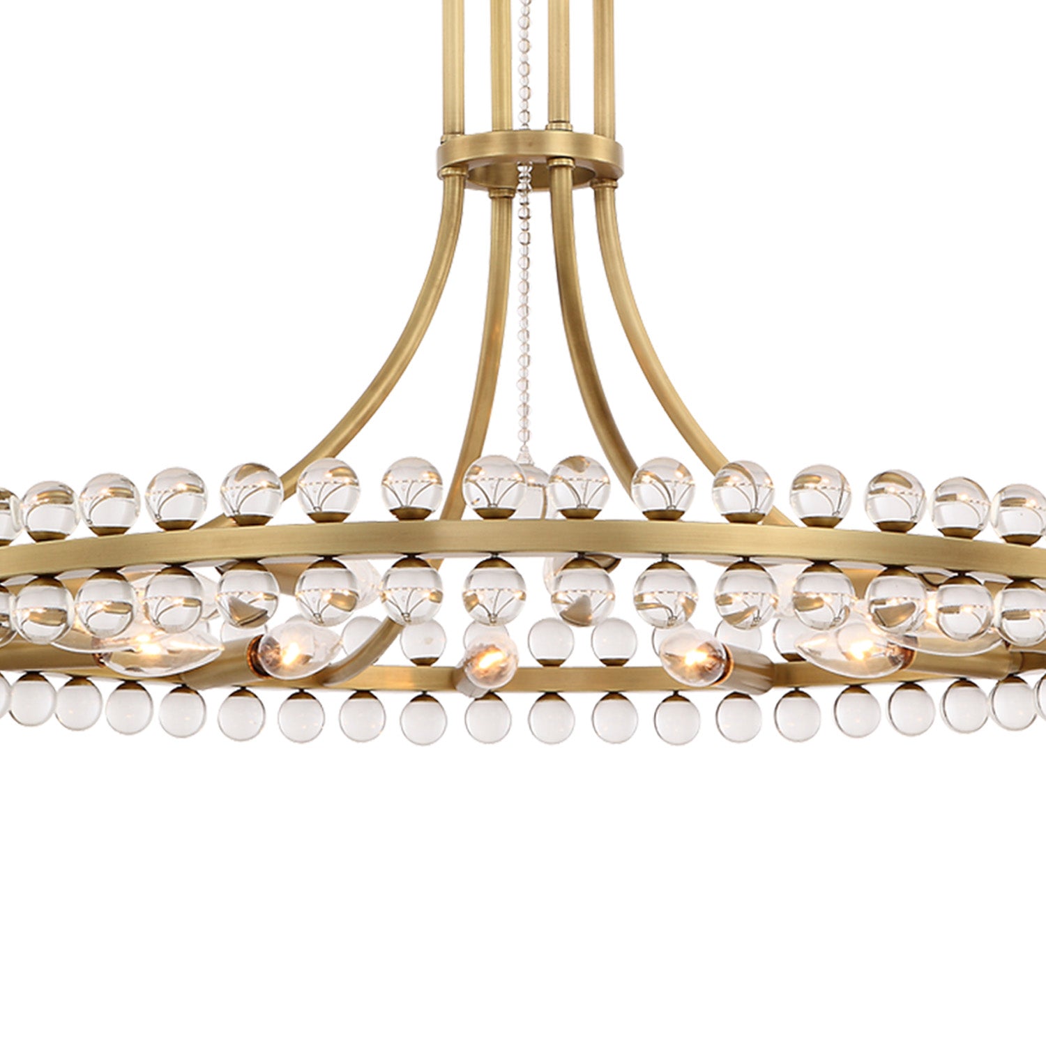 Crystorama Clover CLO-8898-AG – 22.5 Inch – 8 Light – Chandelier – Aged Brass – Dry Rated