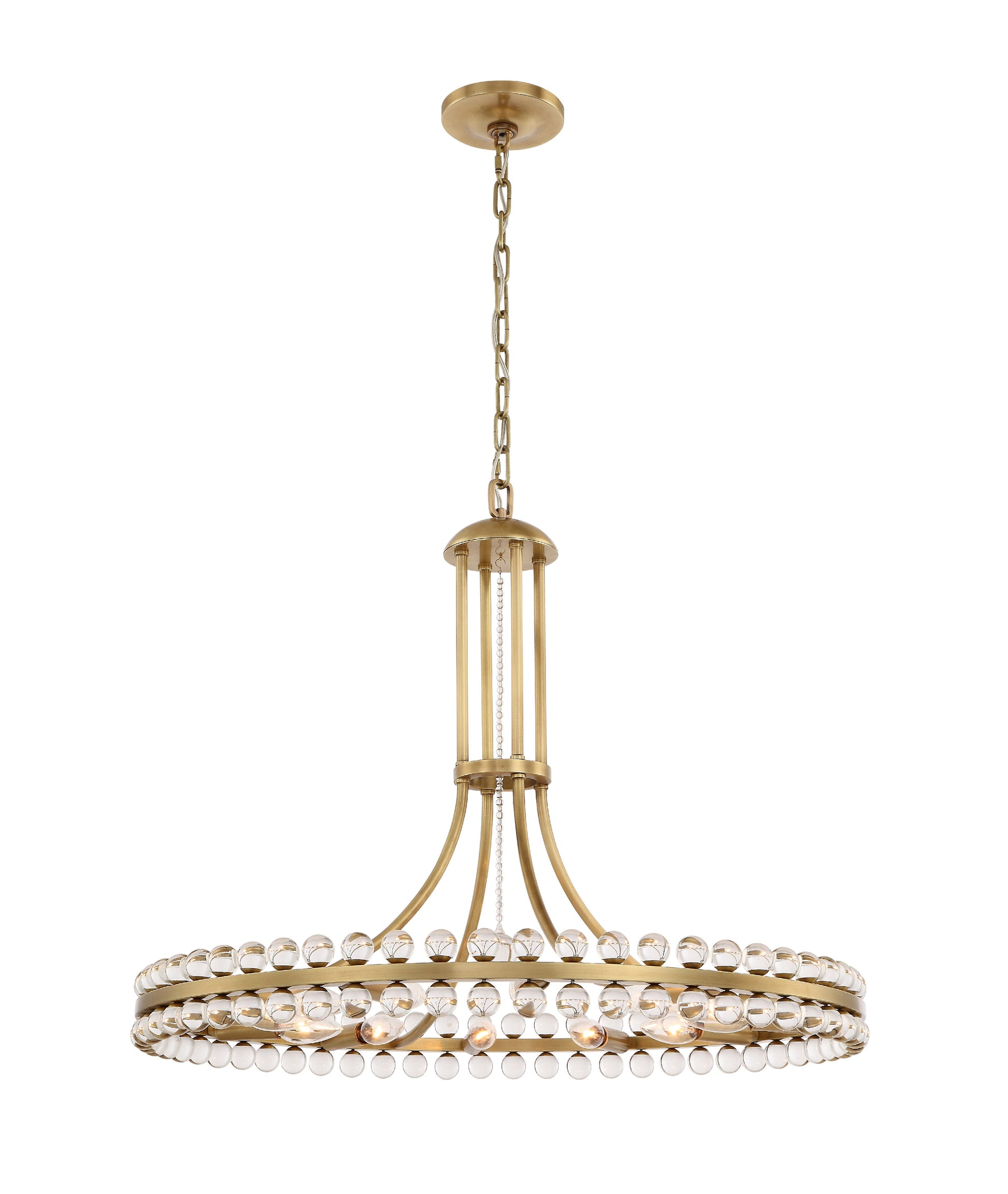 Crystorama Clover CLO-8899-AG – 28.75 Inch – 12 Light – Chandelier – Aged Brass – Dry Rated