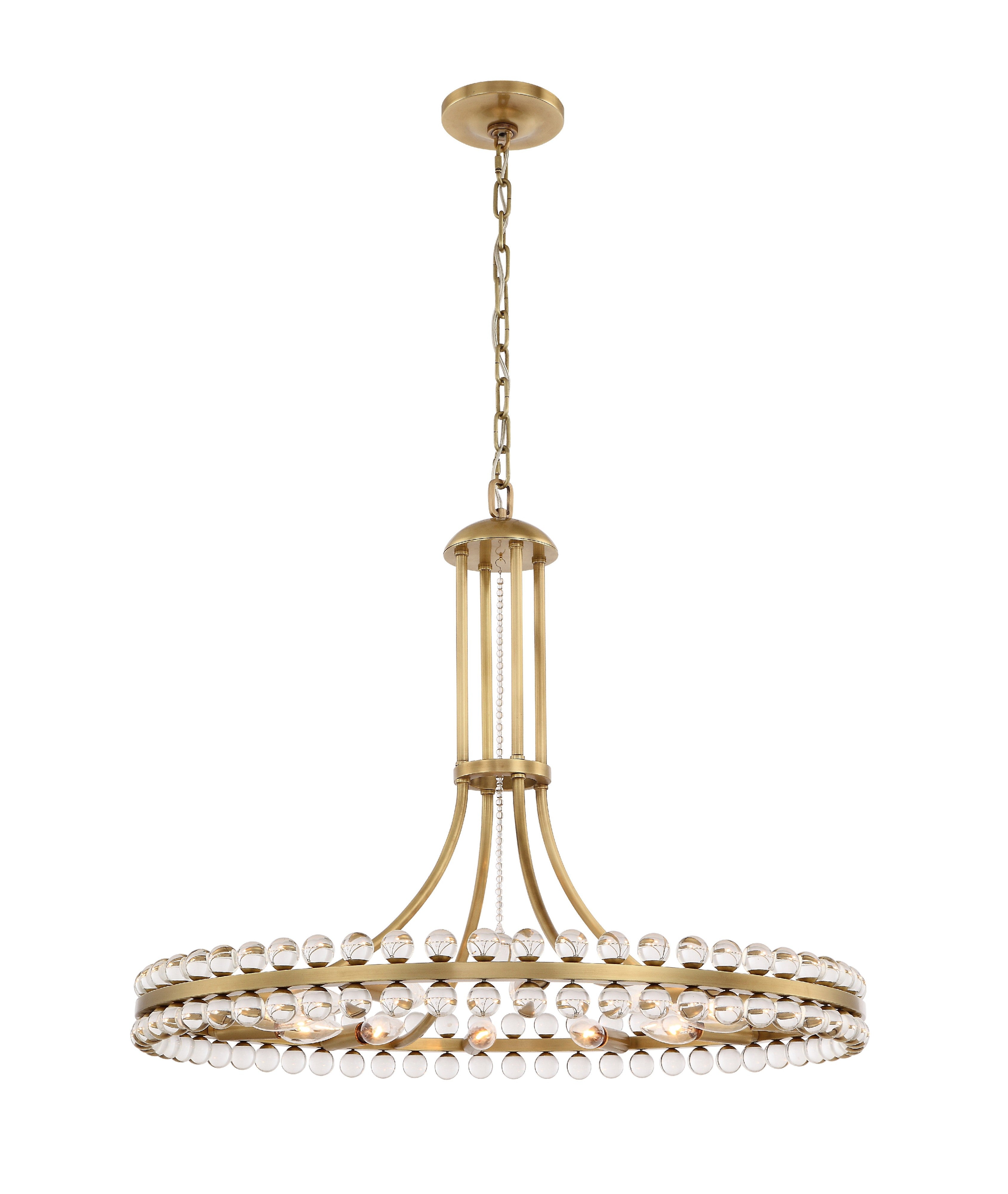 Crystorama Clover CLO-8899-AG – 28.75 Inch – 12 Light – Chandelier – Aged Brass – Dry Rated