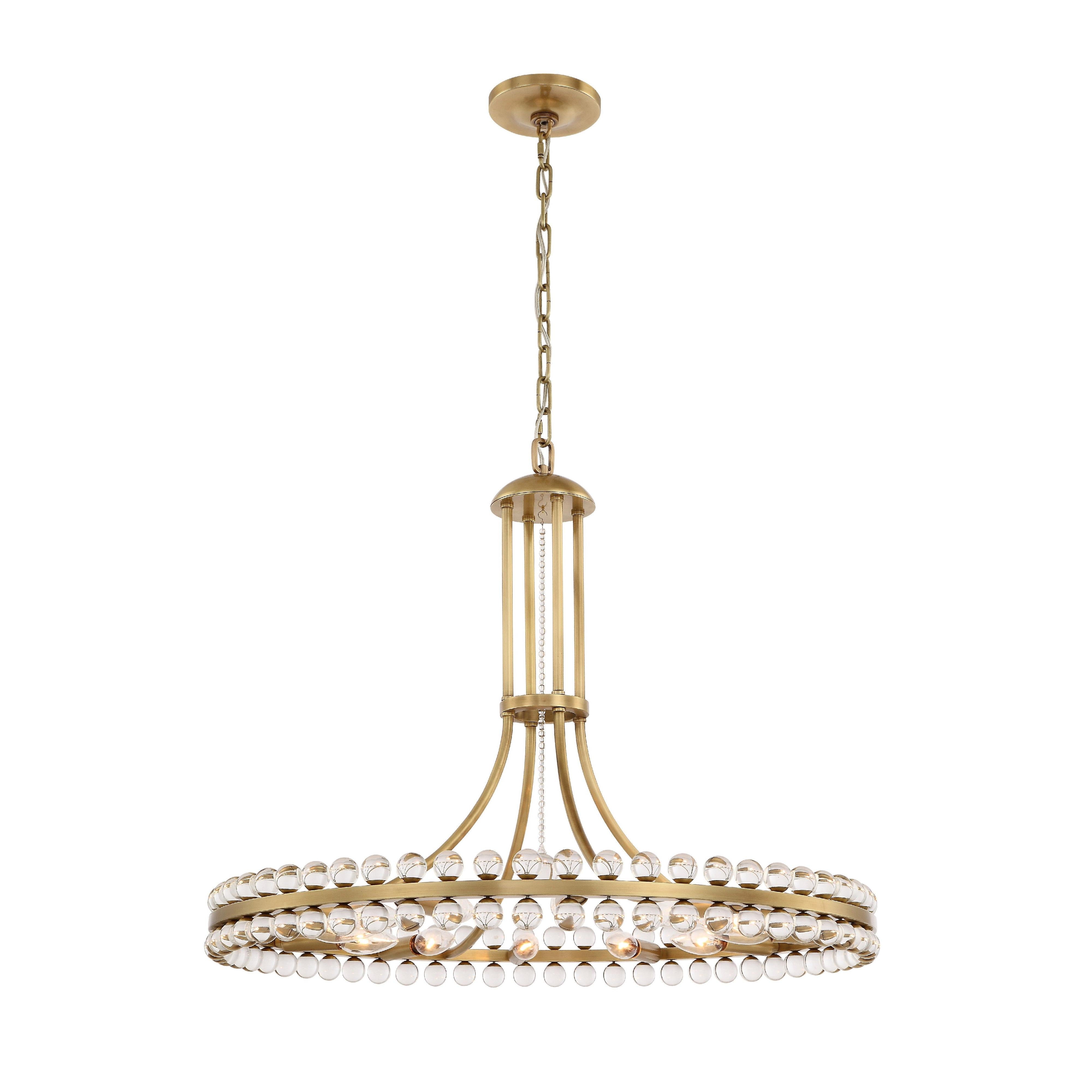 Crystorama Clover CLO-8899-AG – 28.75 Inch – 12 Light – Chandelier – Aged Brass – Dry Rated