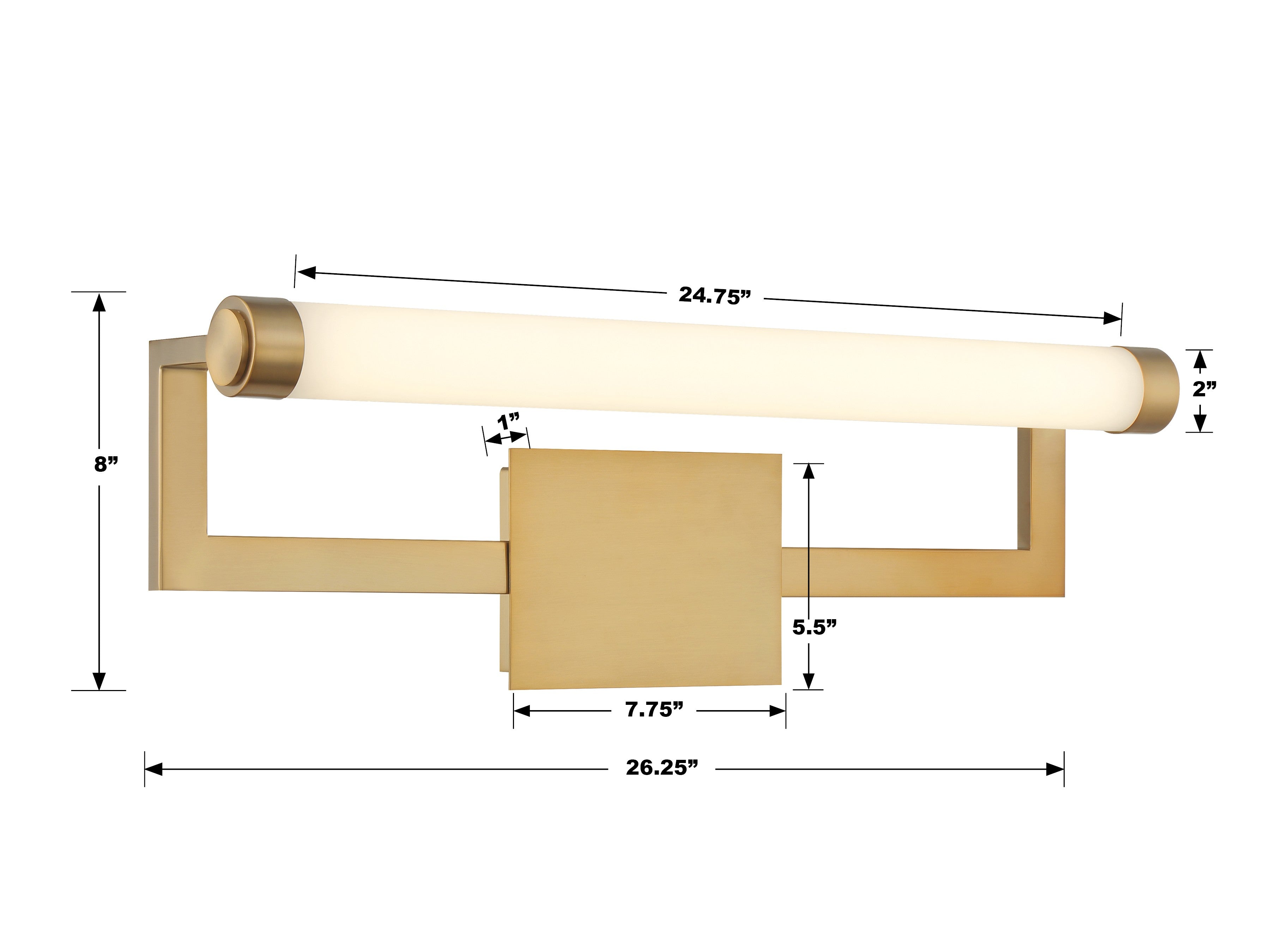 Crystorama Clinton CLT-7201-VG – 26.25 Inch – Picture Light – Vibrant Gold – Damp Rated