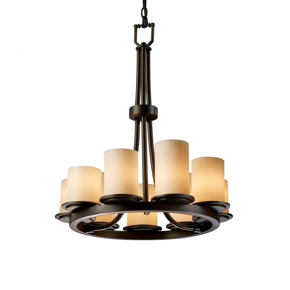 Justice Design Group DAKOTA FAMILY CNDL-8766-14-AMBR-DBRZ Chandelier Traditional - Bronze