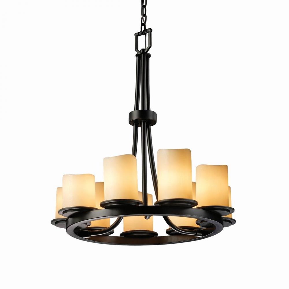 Justice Design Group DAKOTA FAMILY CNDL-8766-14-AMBR-MBLK Chandelier Traditional - Black