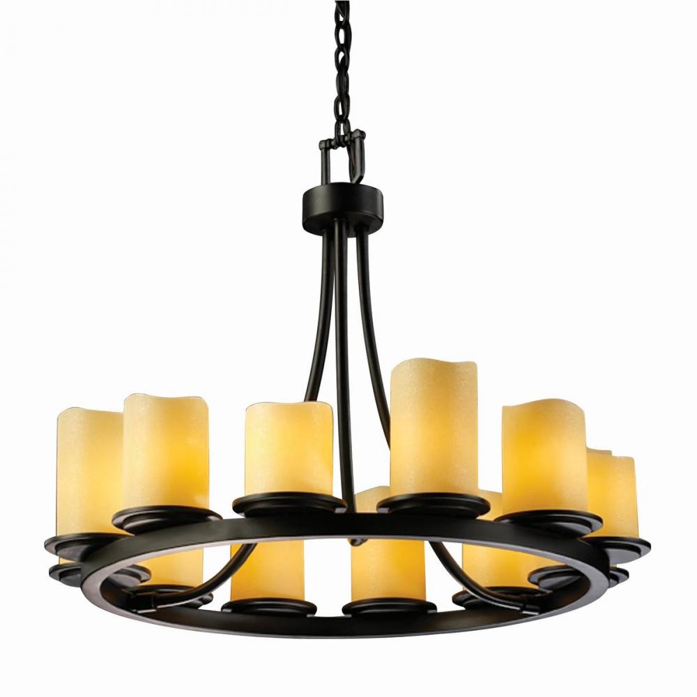 Justice Design Group DAKOTA FAMILY CNDL-8768-14-CREM-DBRZ Chandelier Traditional - Bronze