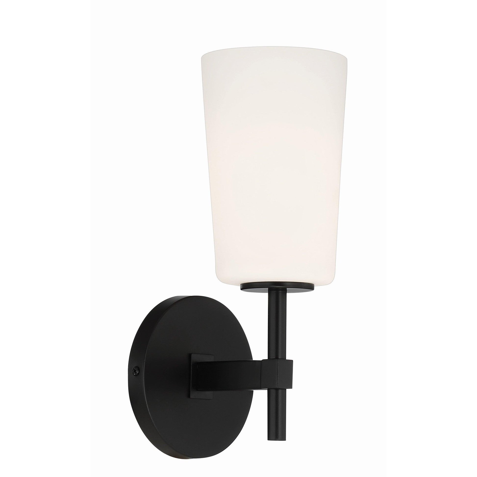 Crystorama Colton COL-101-BK – 5.5 Inch – 1 Light – Sconce – Black – Damp Rated