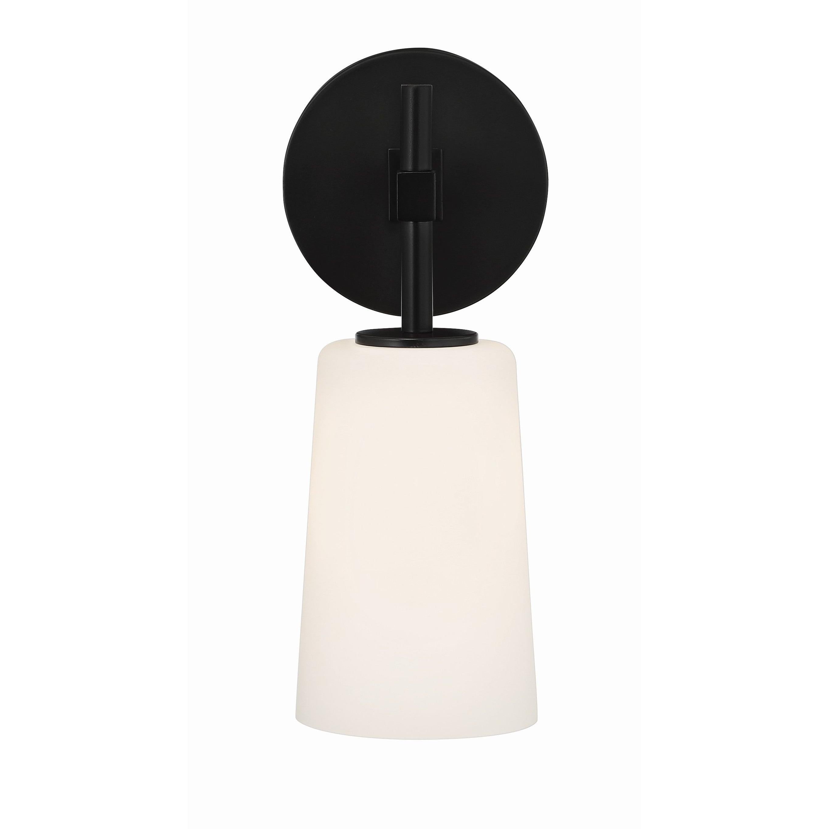 Crystorama Colton COL-101-BK – 5.5 Inch – 1 Light – Sconce – Black – Damp Rated