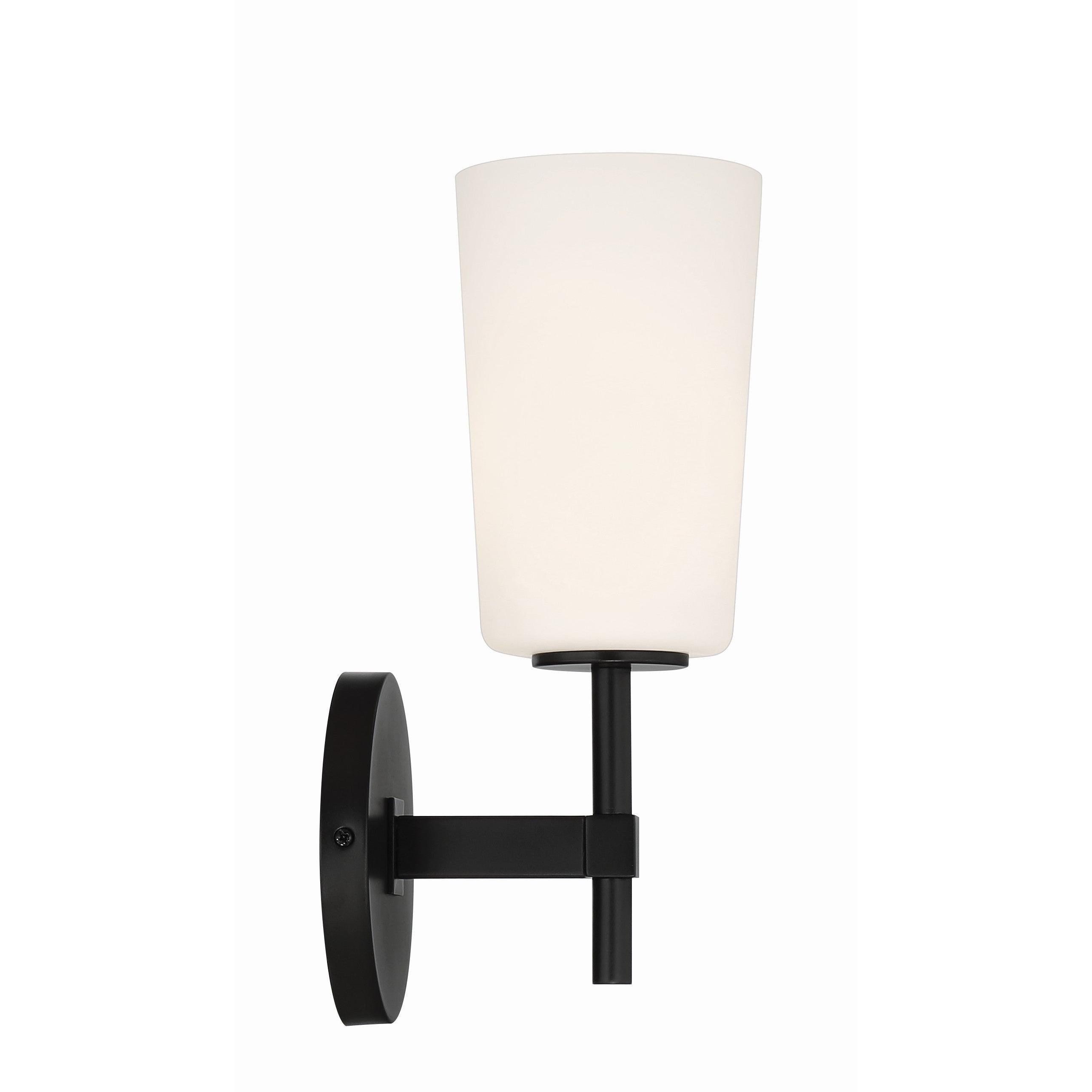 Crystorama Colton COL-101-BK – 5.5 Inch – 1 Light – Sconce – Black – Damp Rated