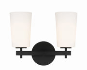 Crystorama Colton COL-102-BK – 14.75 Inch – 2 Light – Sconce – Black – Damp Rated