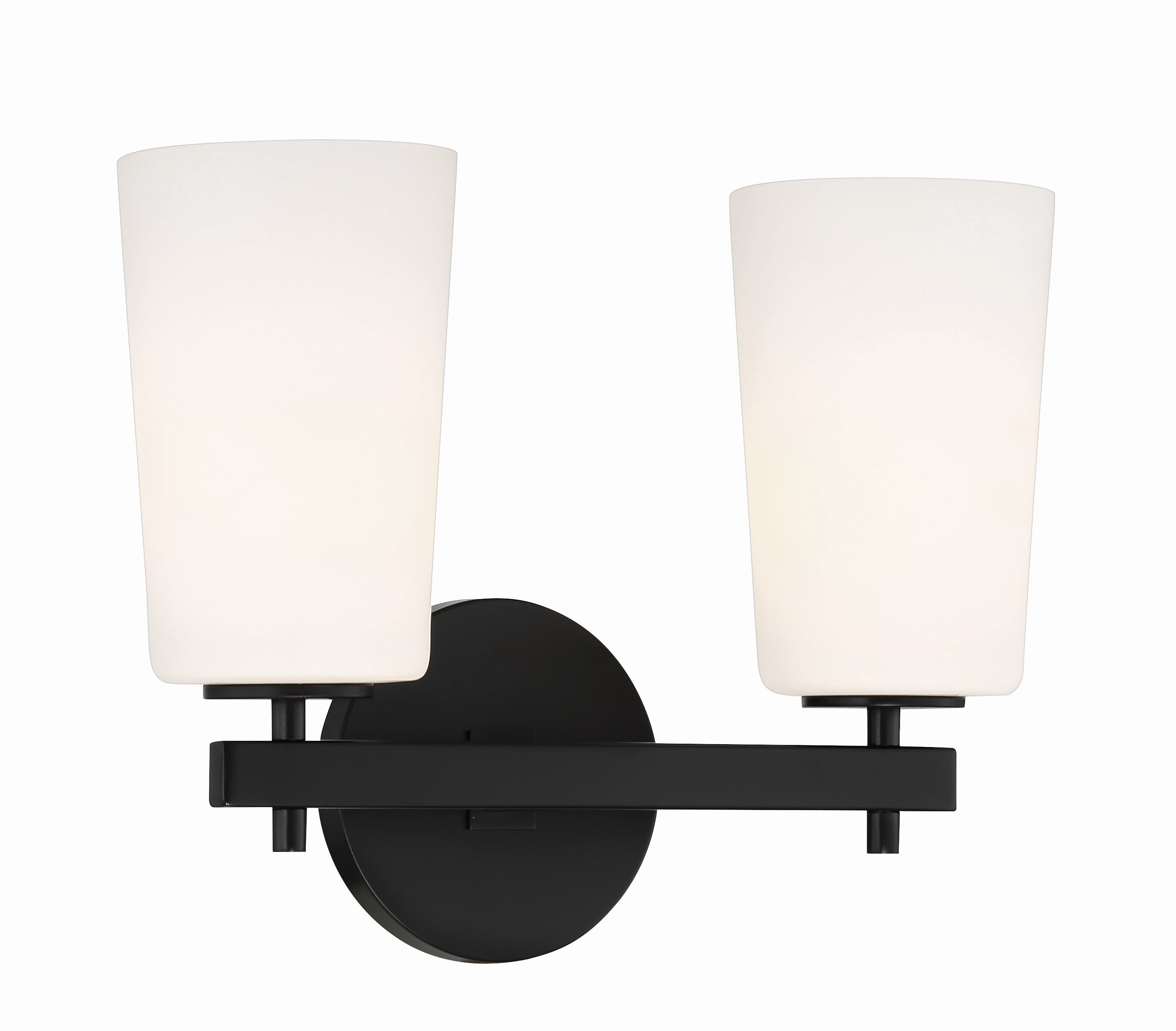 Crystorama Colton COL-102-BK – 14.75 Inch – 2 Light – Sconce – Black – Damp Rated