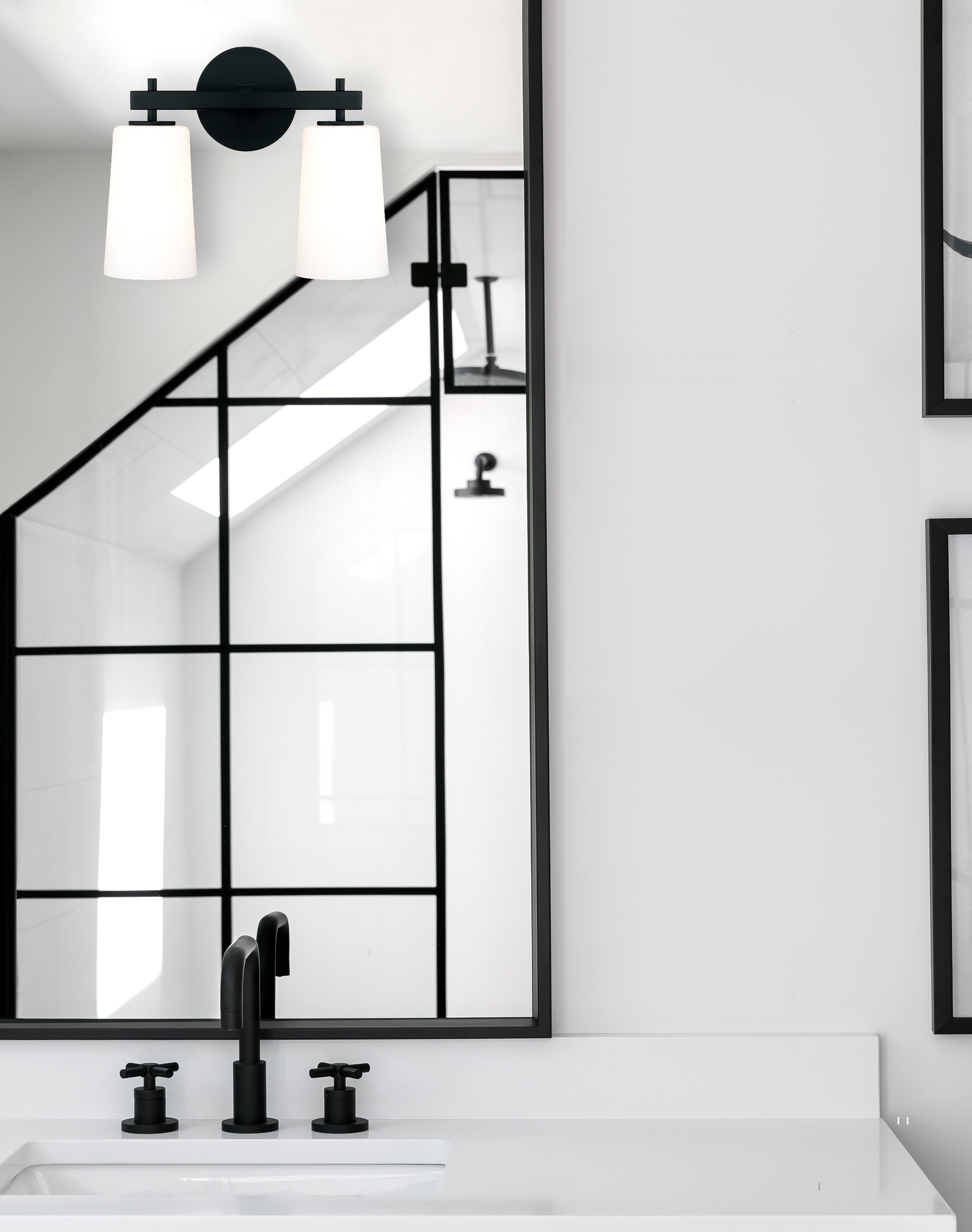 Crystorama Colton COL-102-BK – 14.75 Inch – 2 Light – Sconce – Black – Damp Rated