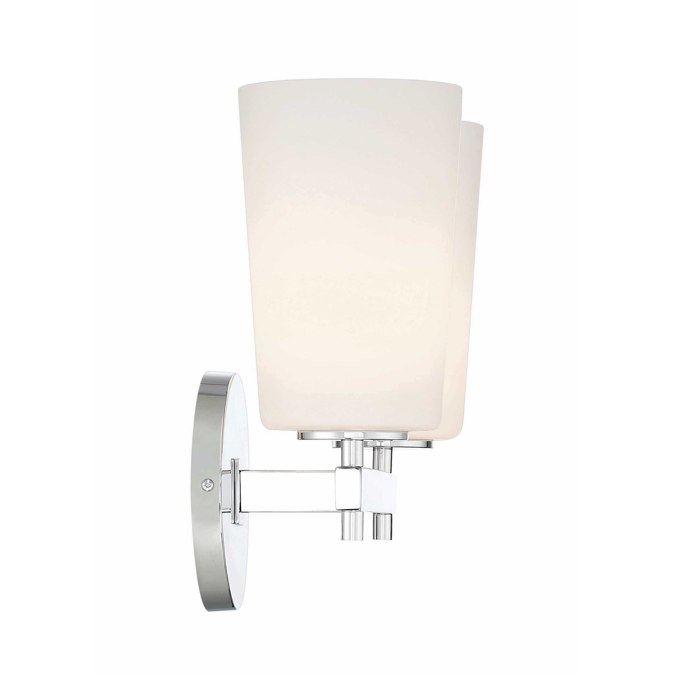 Crystorama Colton COL-102-CH – 14.75 Inch – 2 Light – Sconce – Polished Chrome – Damp Rated