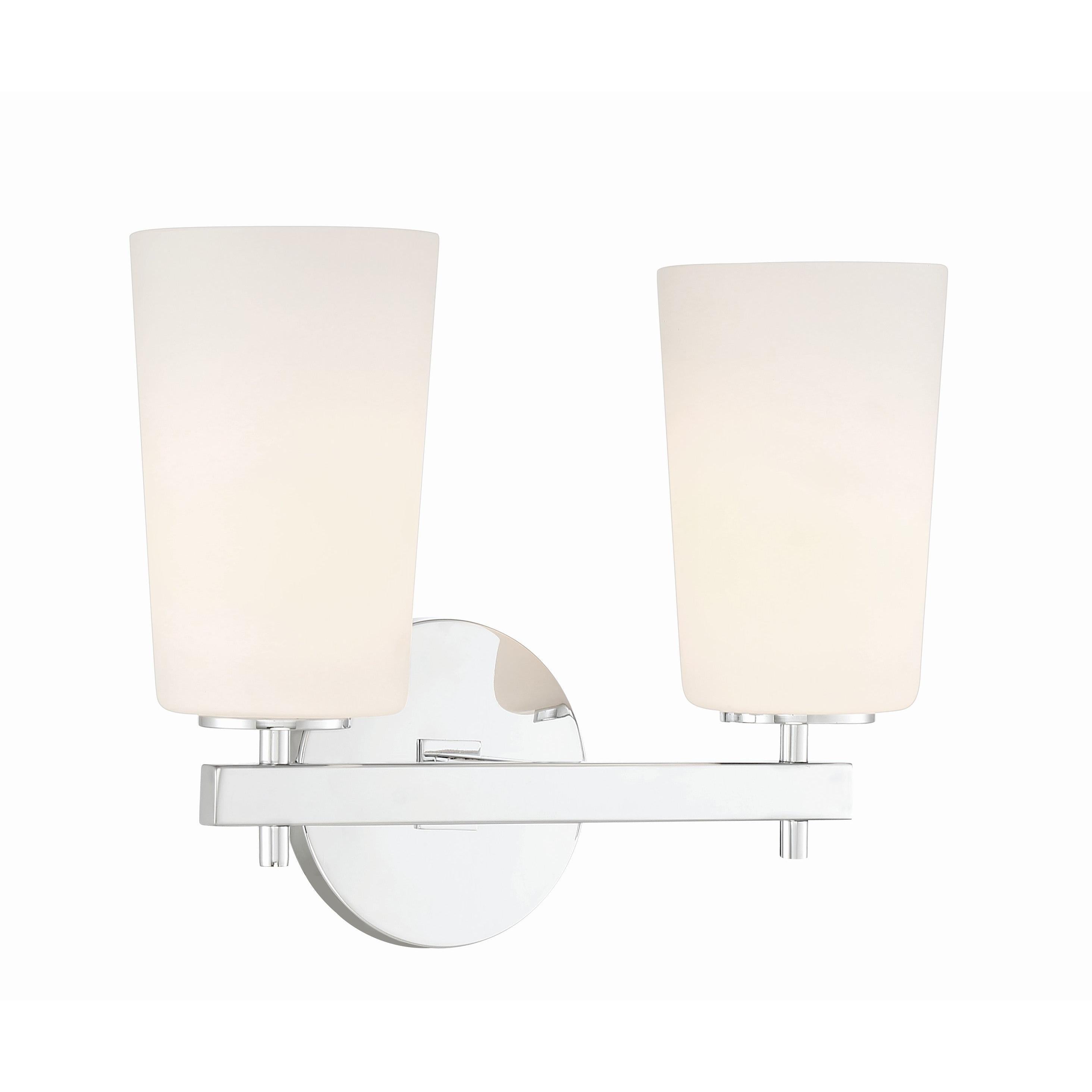 Crystorama Colton COL-102-CH – 14.75 Inch – 2 Light – Sconce – Polished Chrome – Damp Rated