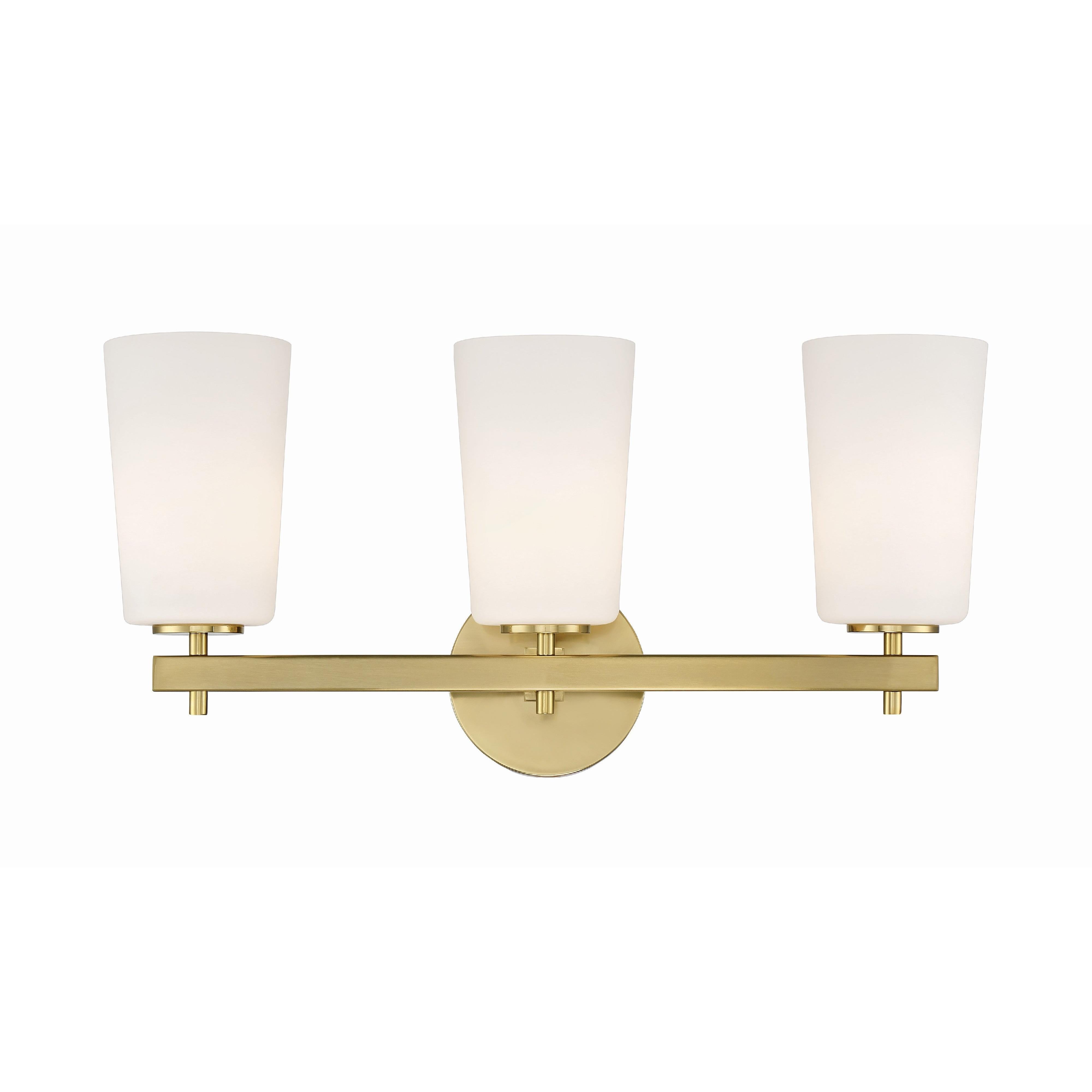 Crystorama Colton COL-103-AG – 23.25 Inch – 3 Light – Bath Vanity Light – Aged Brass – Damp Rated