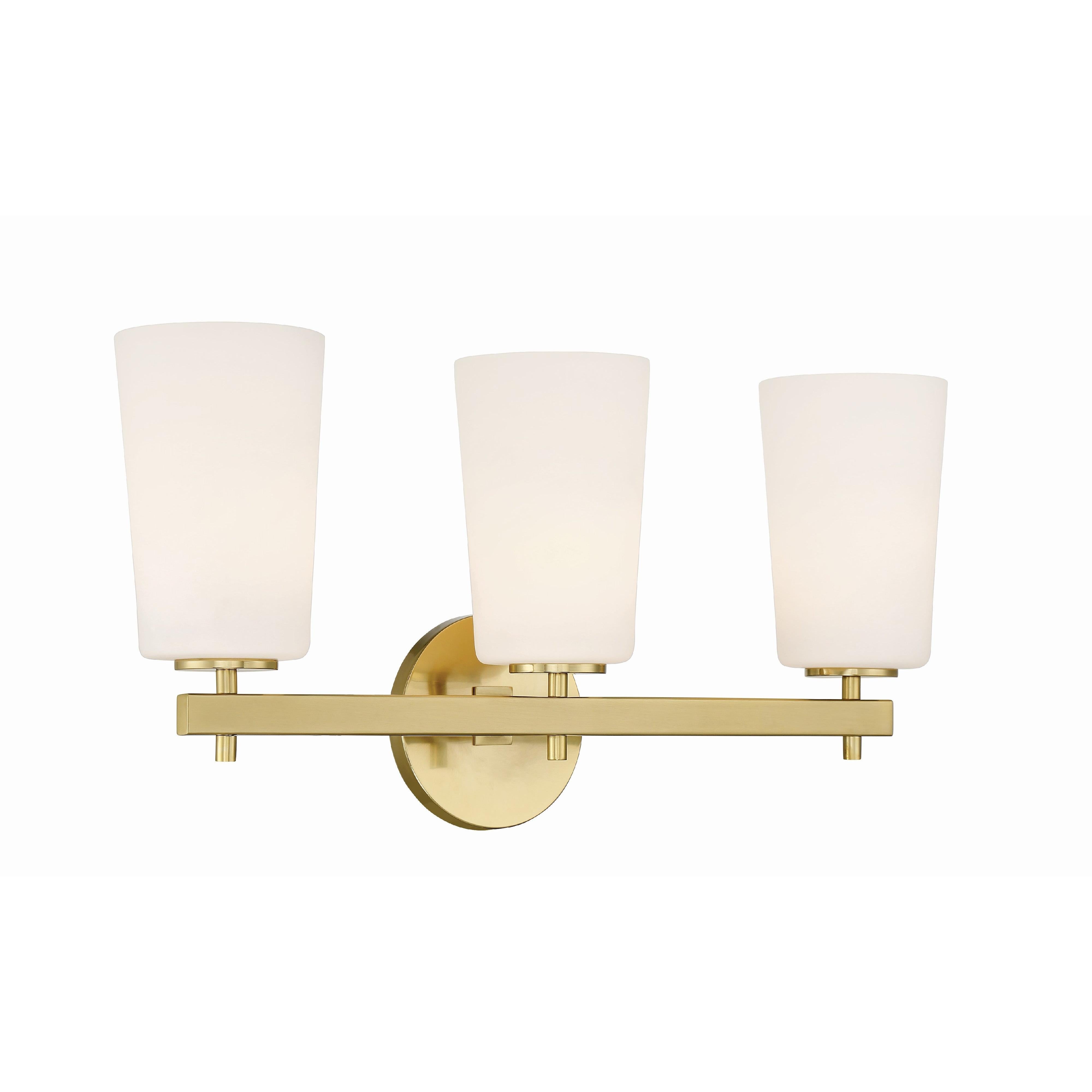 Crystorama Colton COL-103-AG – 23.25 Inch – 3 Light – Bath Vanity Light – Aged Brass – Damp Rated