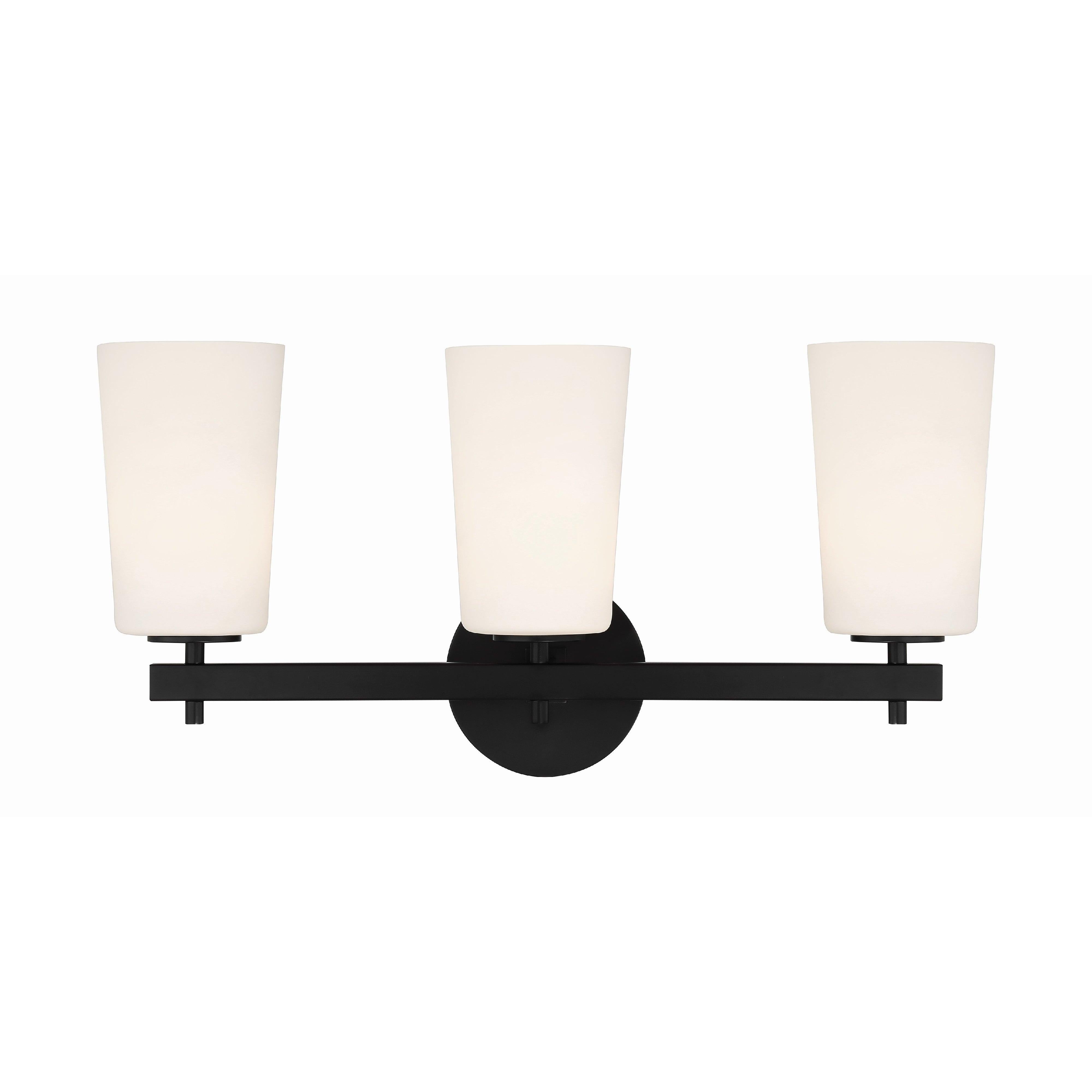 Crystorama Colton COL-103-BK – 23.25 Inch – 3 Light – Bath Vanity Light – Black – Damp Rated