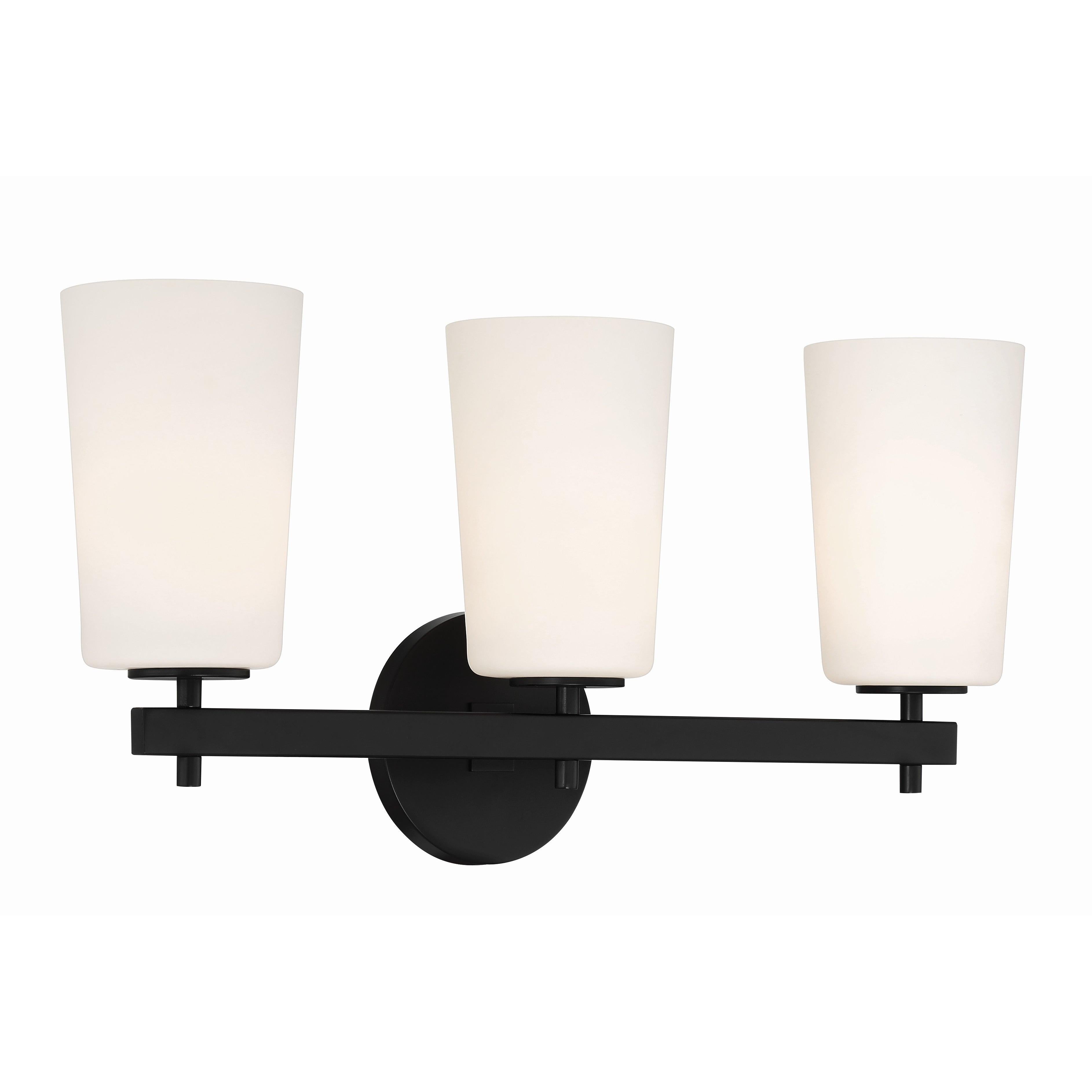 Crystorama Colton COL-103-BK – 23.25 Inch – 3 Light – Bath Vanity Light – Black – Damp Rated