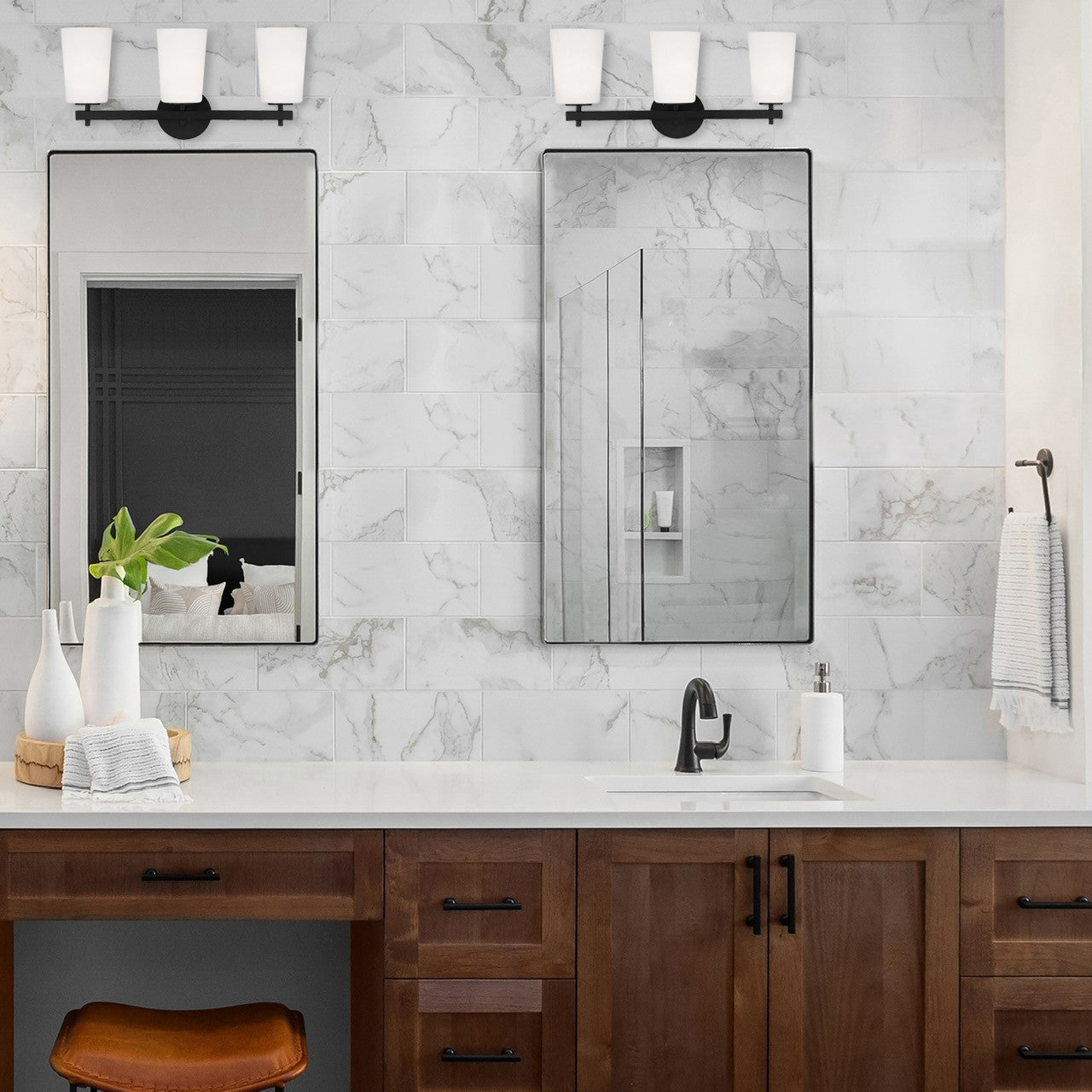 Crystorama Colton COL-103-BK – 23.25 Inch – 3 Light – Bath Vanity Light – Black – Damp Rated