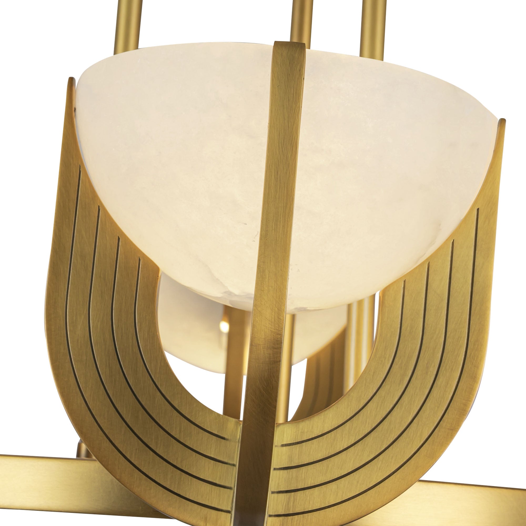 Colette 22-in Vintage Brass/Alabaster LED Chandelier