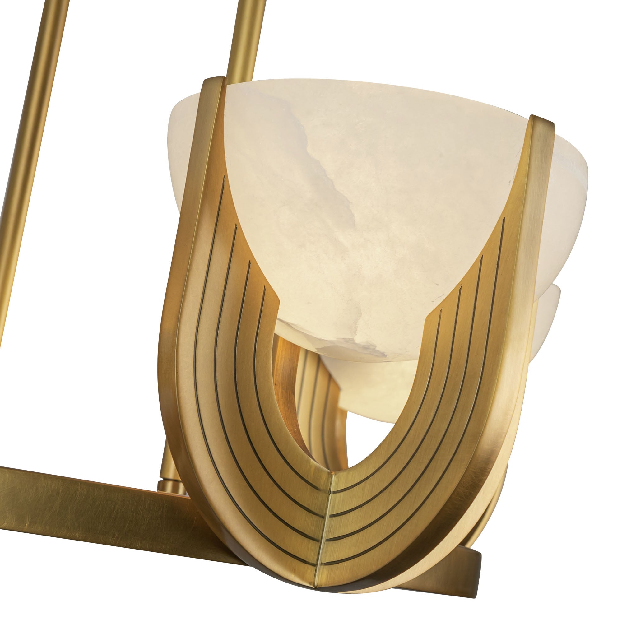 Colette 22-in Vintage Brass/Alabaster LED Chandelier