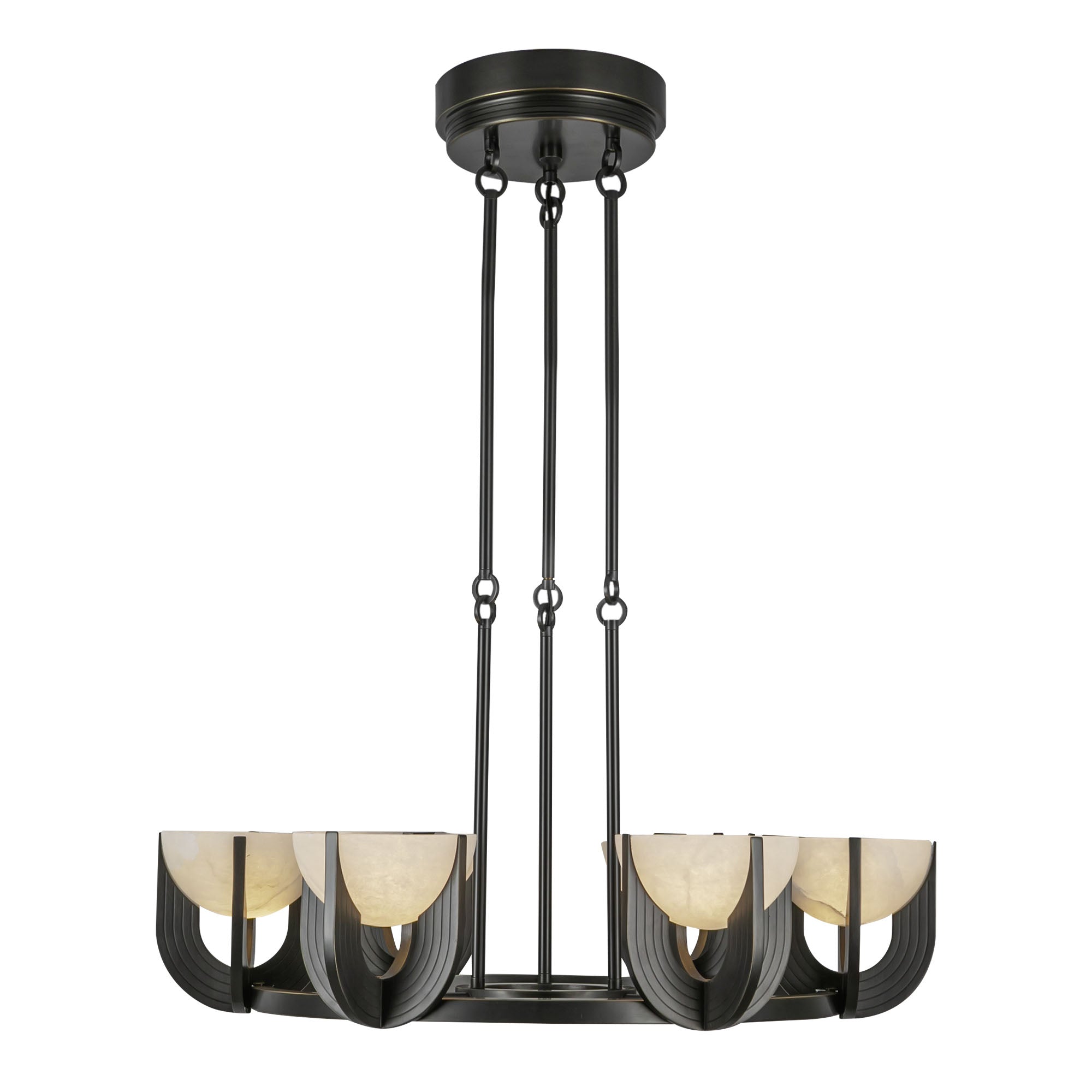 Colette 27-in Urban Bronze/Alabaster LED Chandelier