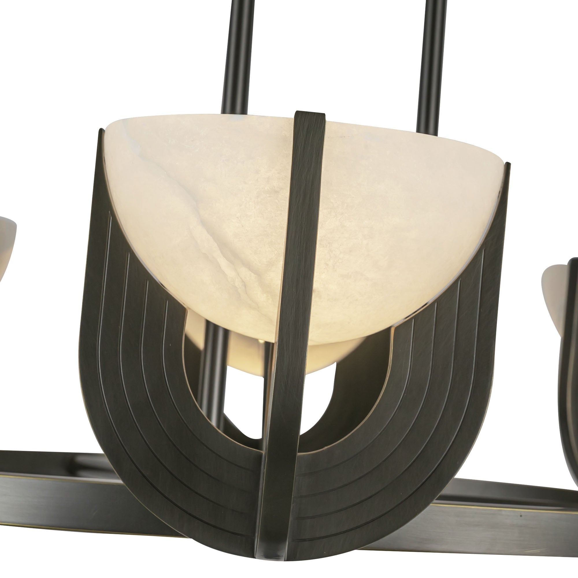 Colette 27-in Urban Bronze/Alabaster LED Chandelier