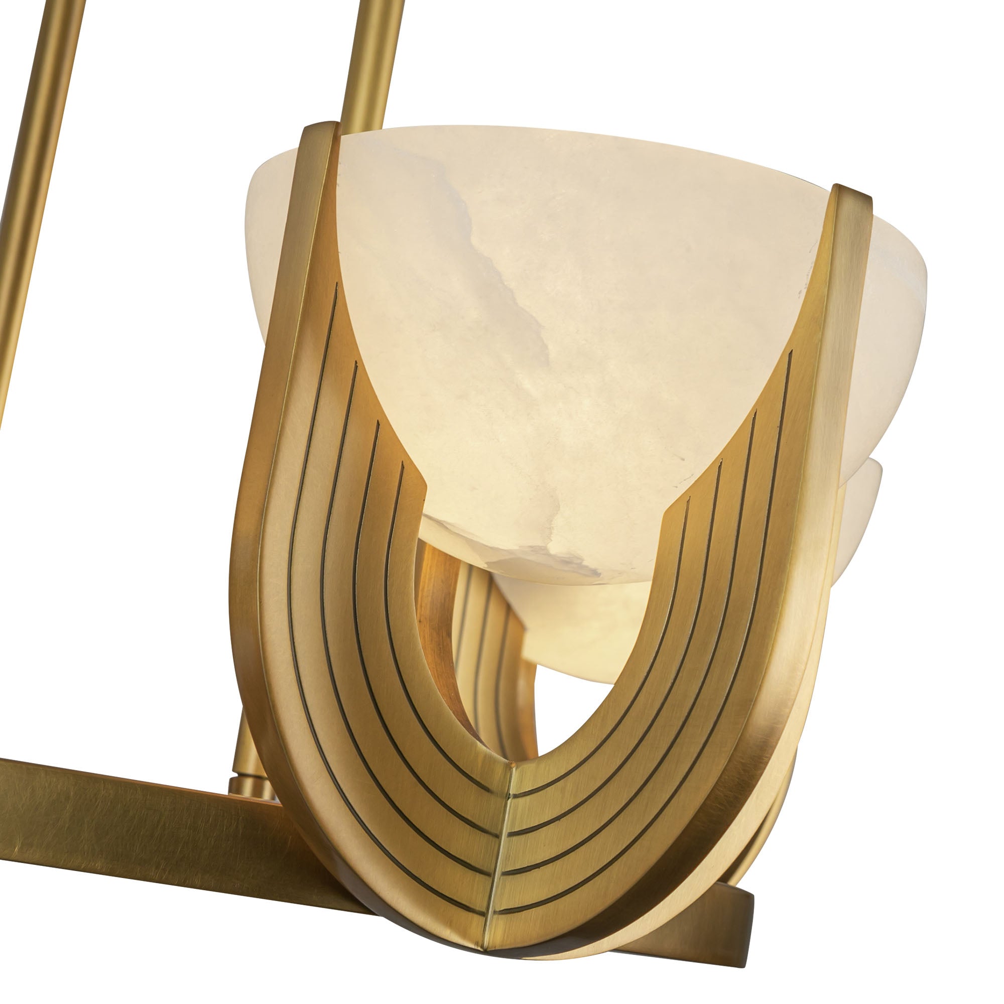 Colette 27-in Vintage Brass/Alabaster LED Chandelier