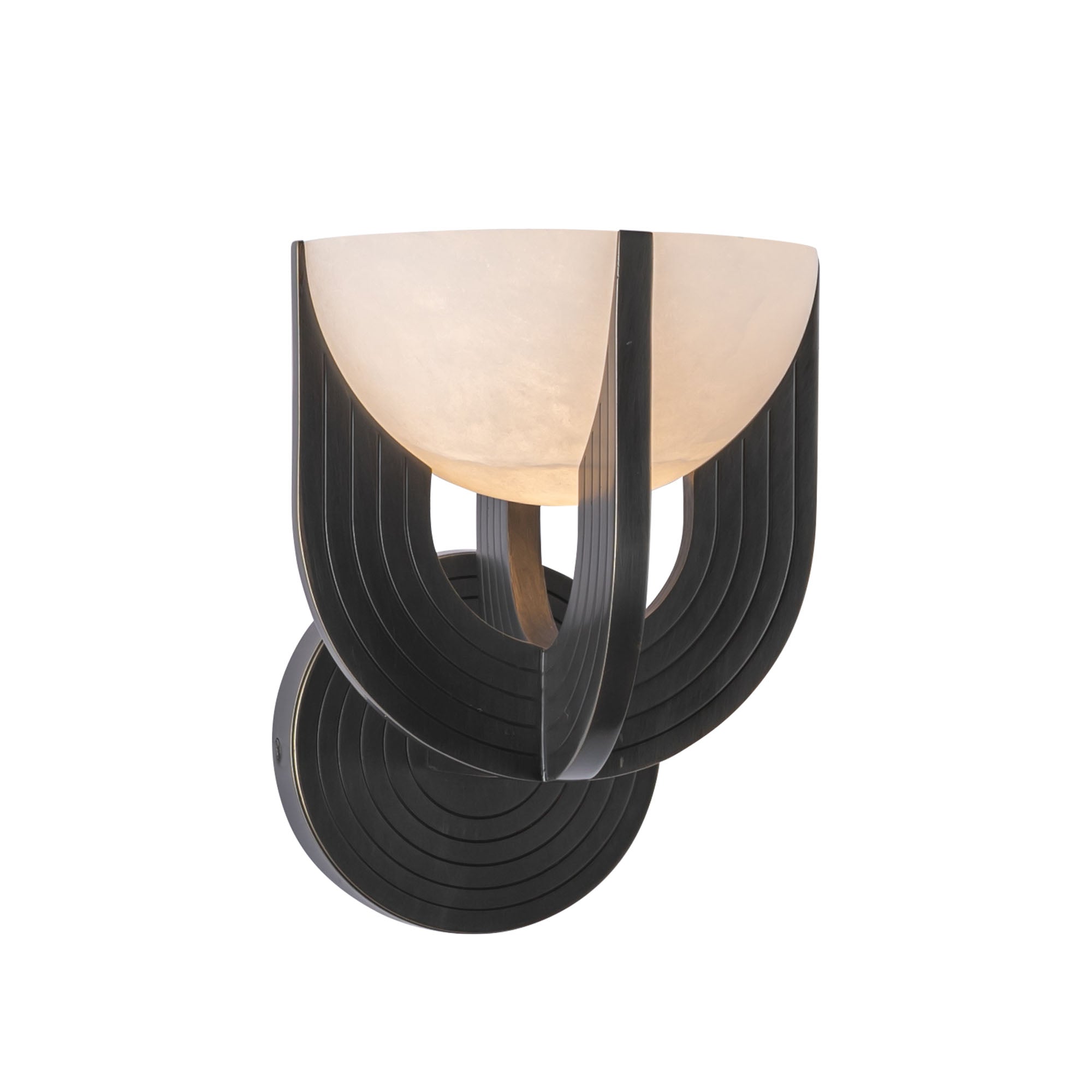 Colette 7-in Urban Bronze/Alabaster LED Wall Vanity