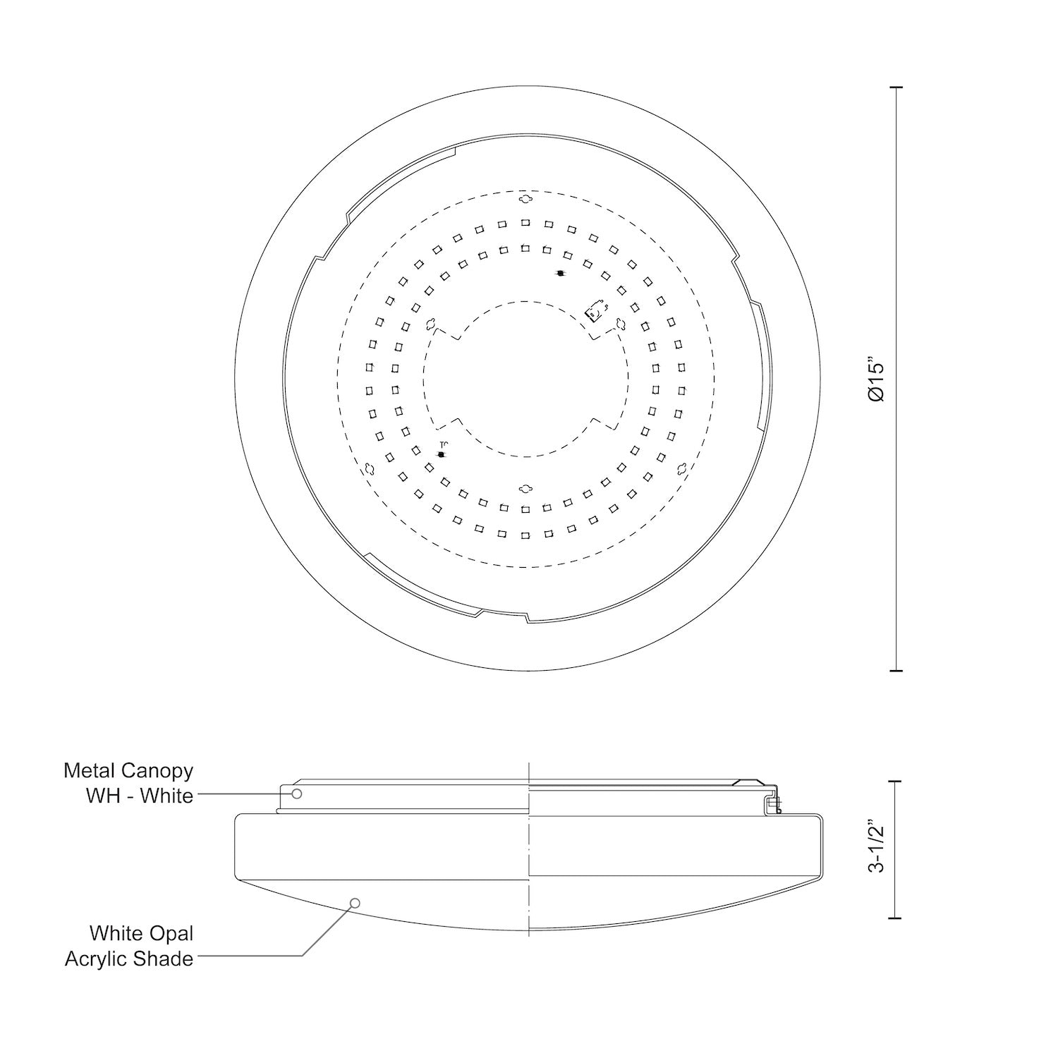 Collins 14-in White LED Flush Mount
