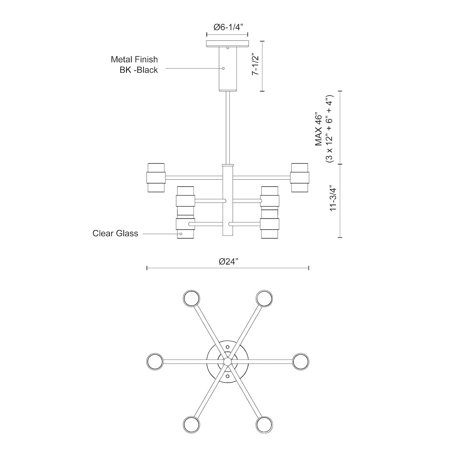Copenhagen 24-in (3 Tier) Black LED Exterior Pendant