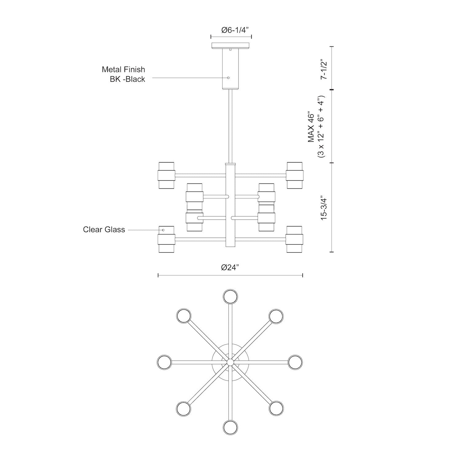 Copenhagen 24-in (4 Tier) Black LED Exterior Pendant