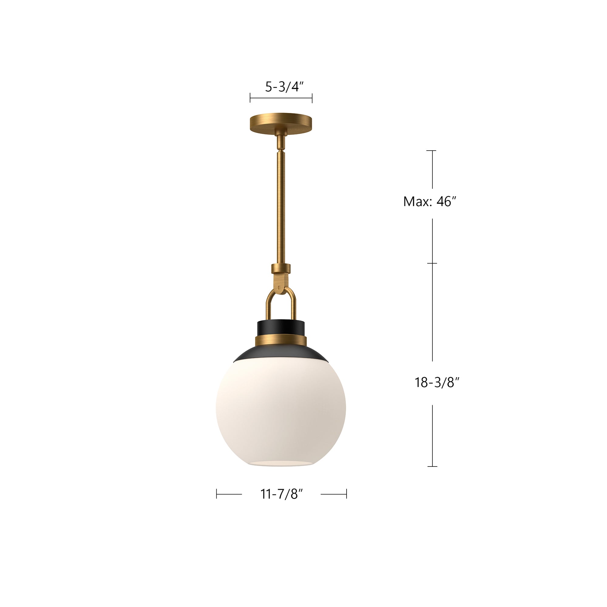 Copperfield 12-in Aged Gold/Opal Matte Glass 1 Light Pendant