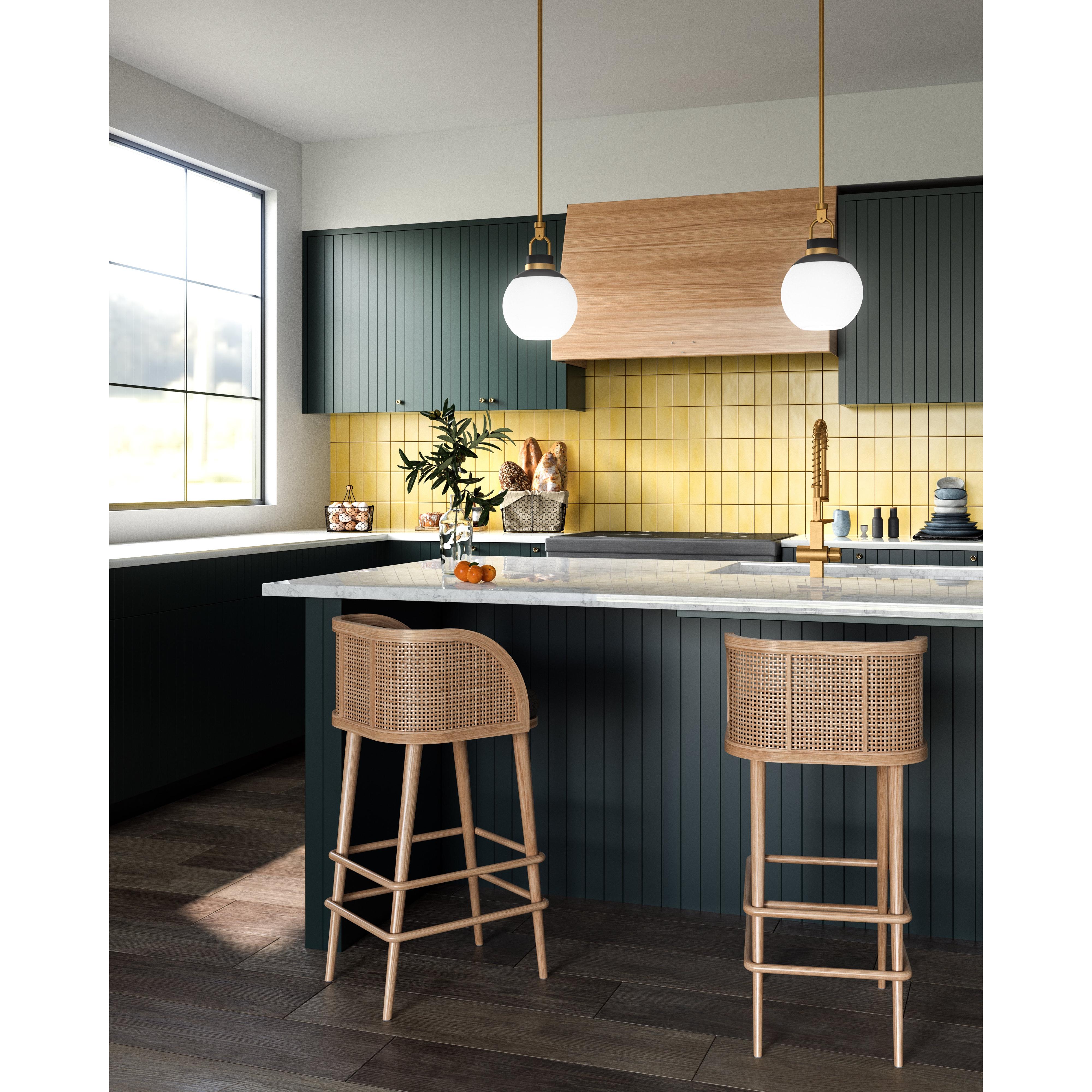 Copperfield 16-in Aged Gold/Opal Matte Glass 1 Light Pendant