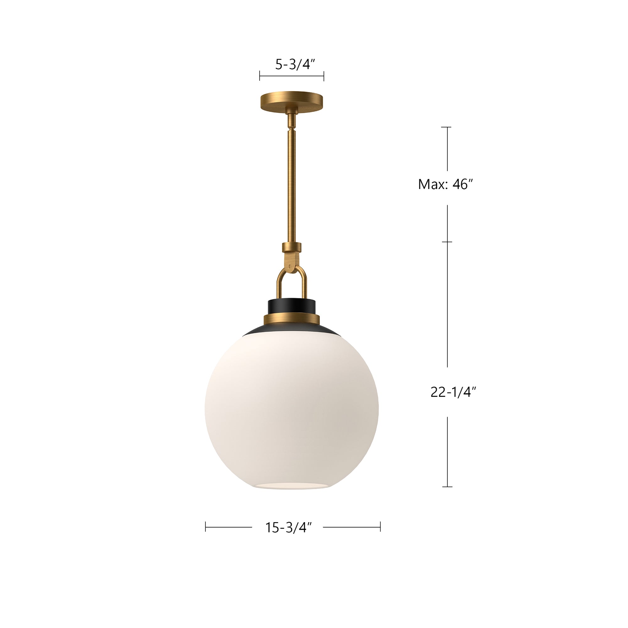 Copperfield 16-in Aged Gold/Clear Glass 1 Light Pendant