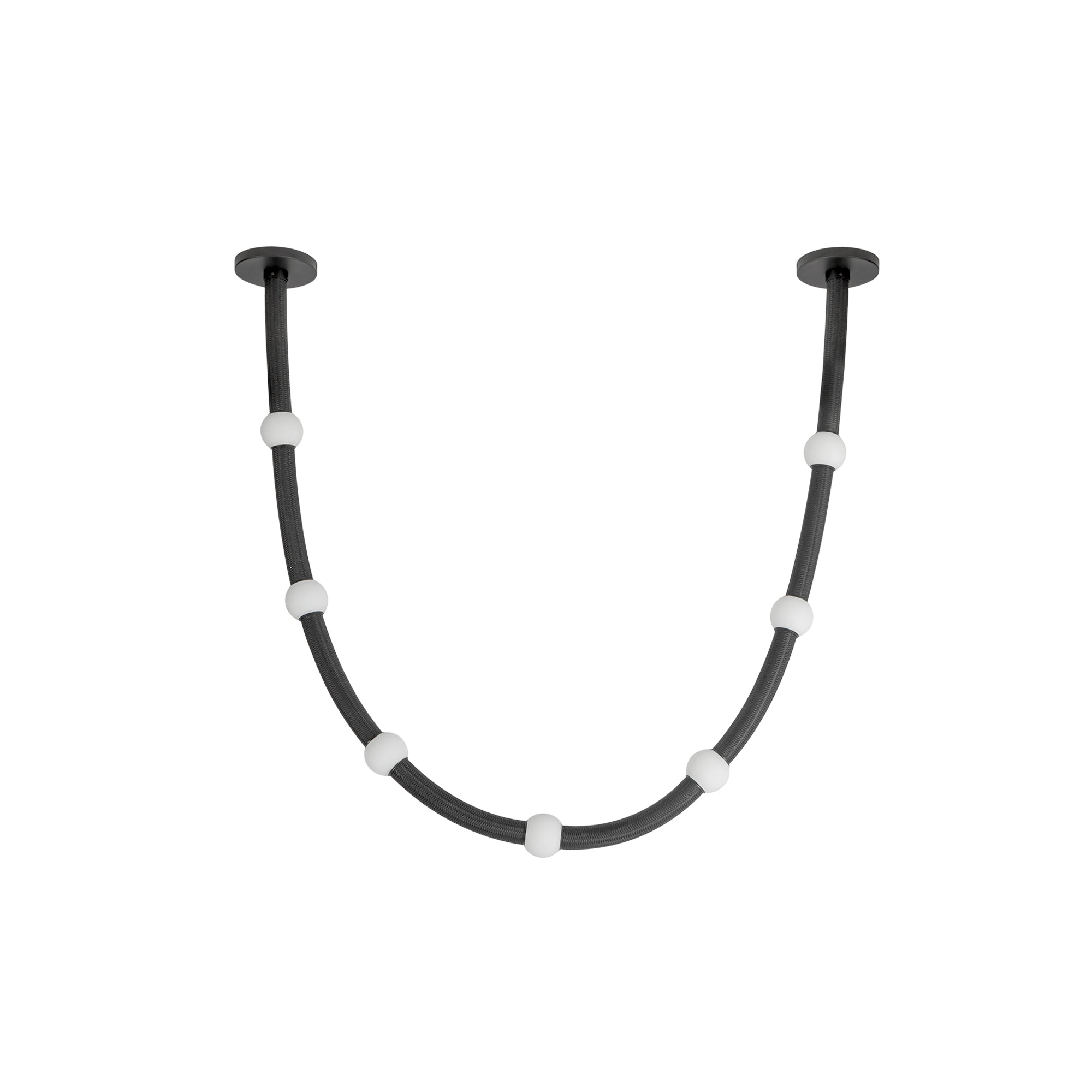 Corda 7-ft Black/Opal Glass LED Pendant