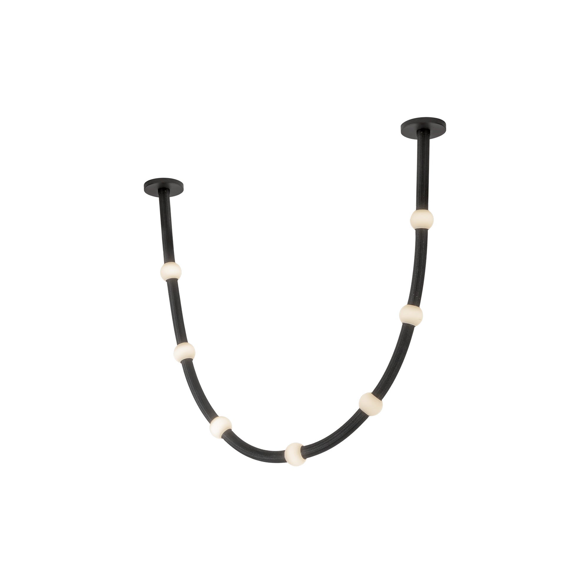 Corda 7-ft Black/Opal Glass LED Pendant