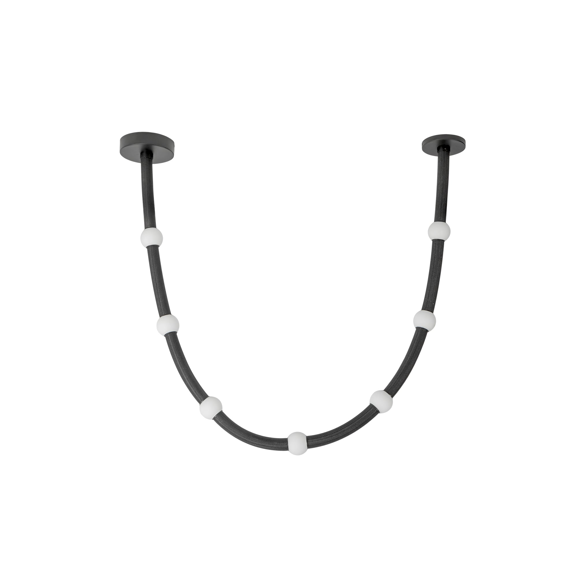 Corda 7-ft Black/Opal Glass LED Pendant