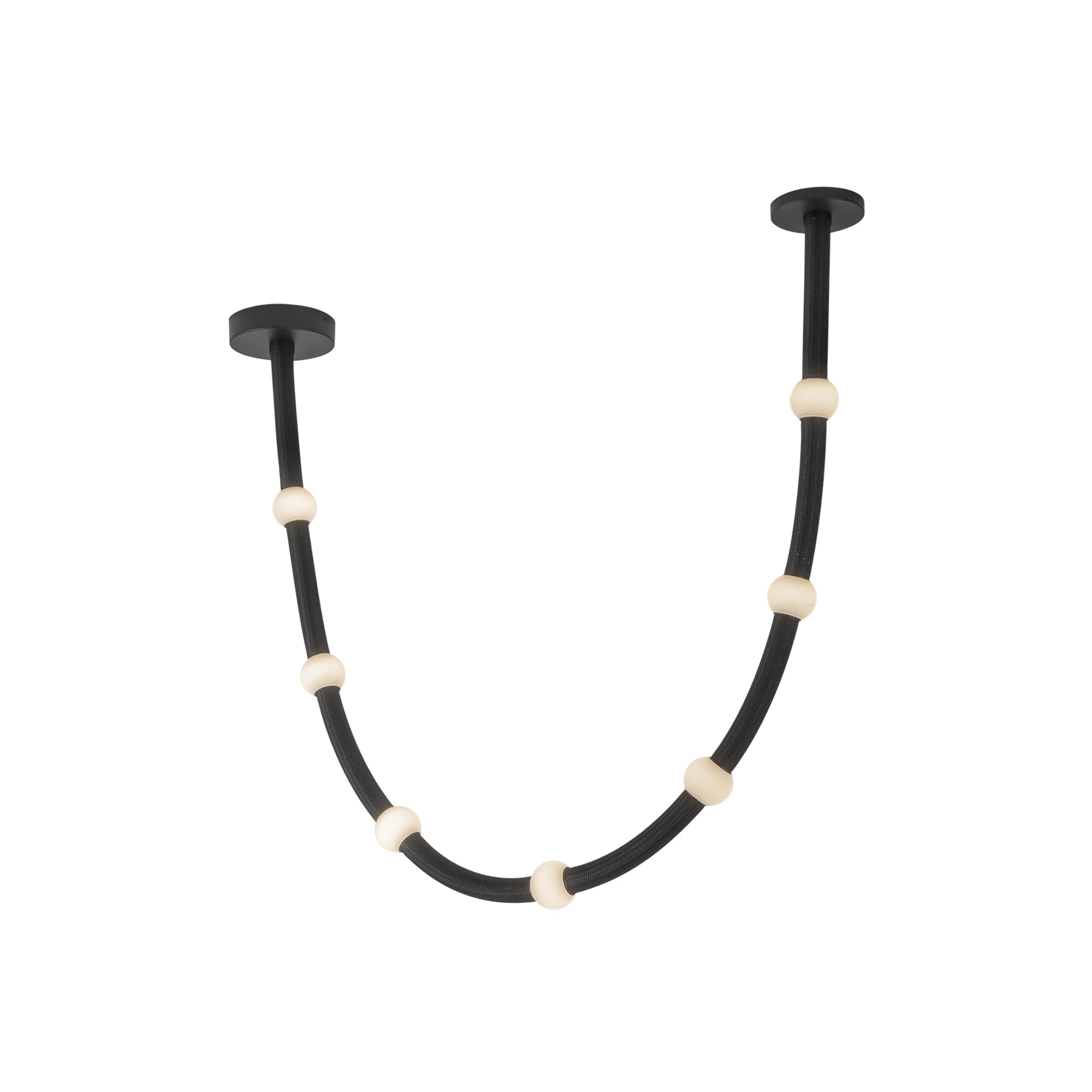 Corda 7-ft Black/Opal Glass LED Pendant