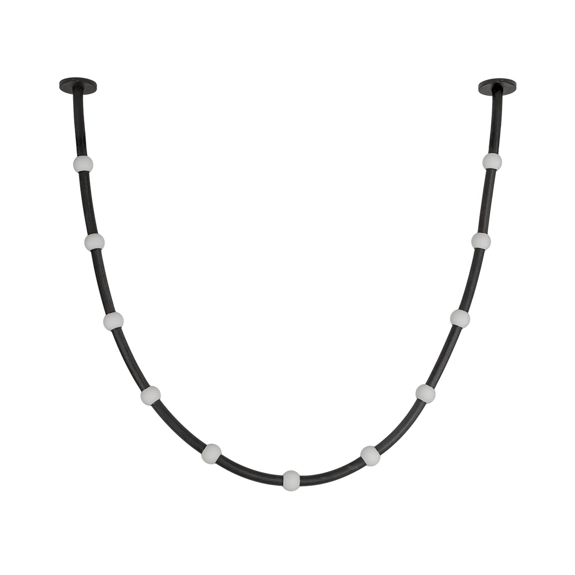 Corda 10-ft Black/Opal Glass LED Pendant