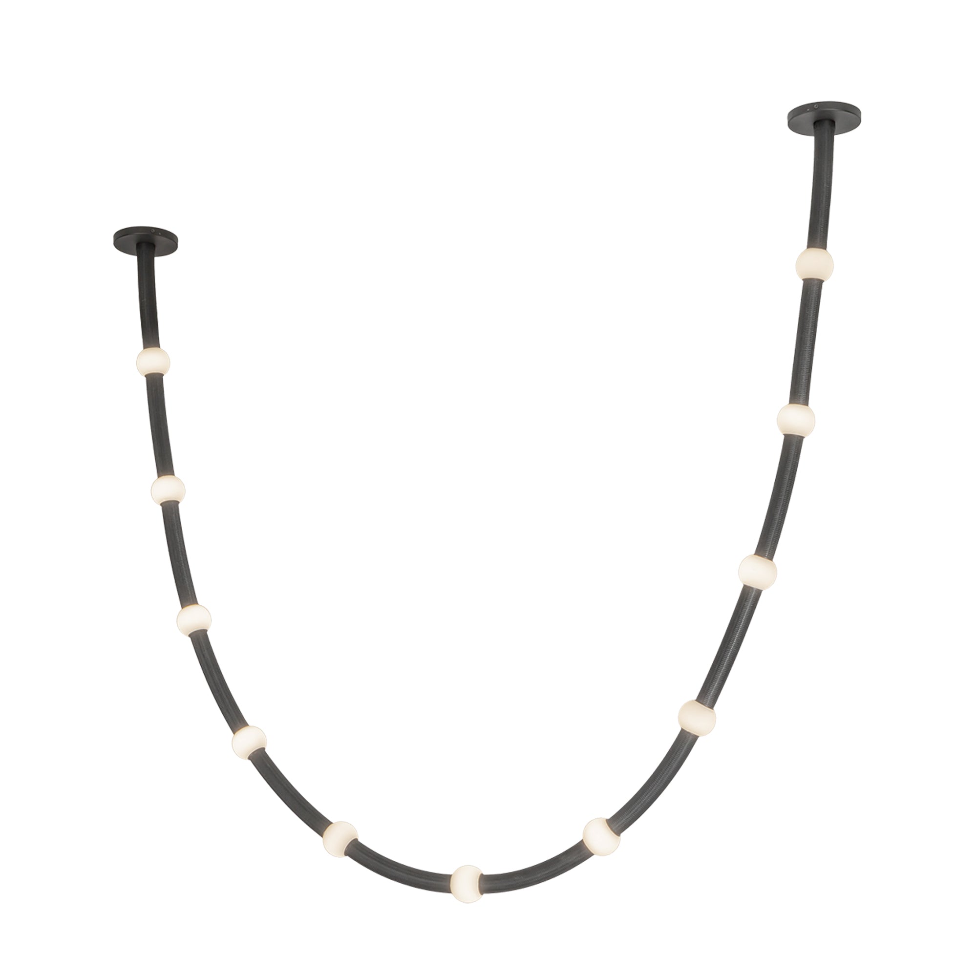 Corda 10-ft Black/Opal Glass LED Pendant