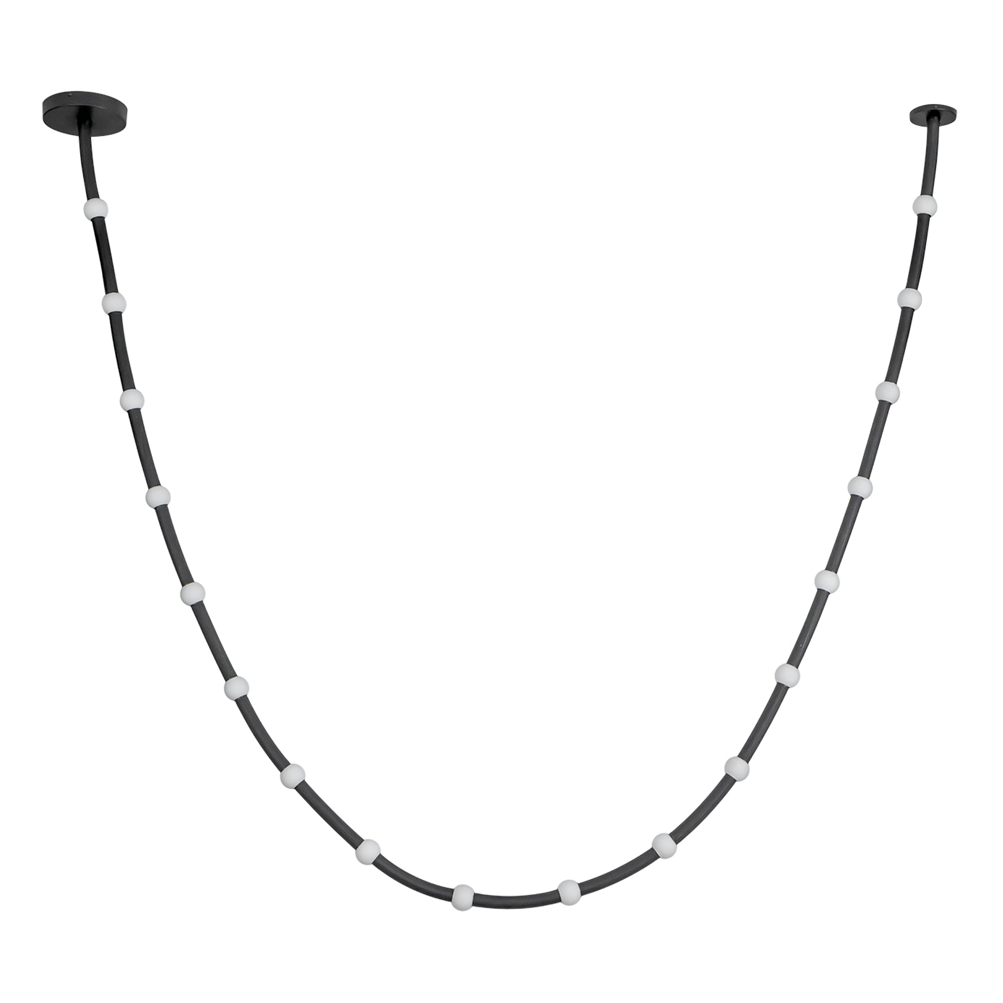 Corda 17-ft Black/Opal Glass LED Pendant