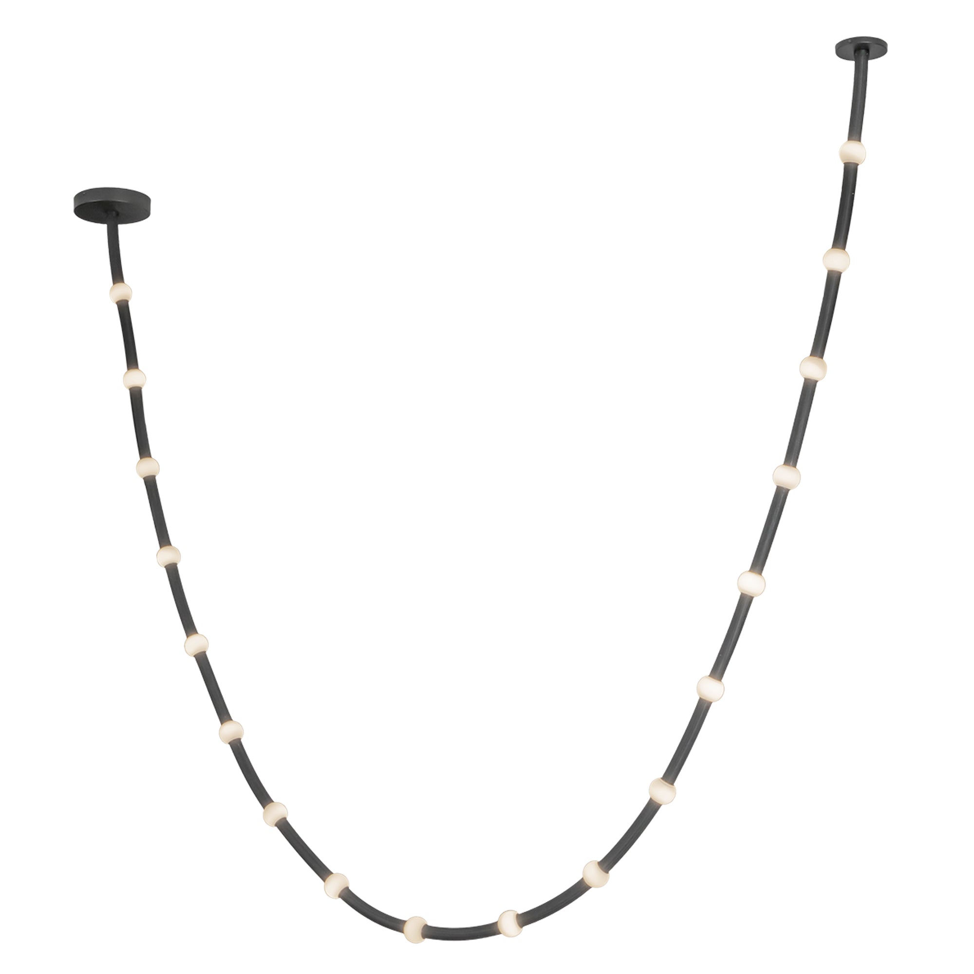 Corda 17-ft Black/Opal Glass LED Pendant