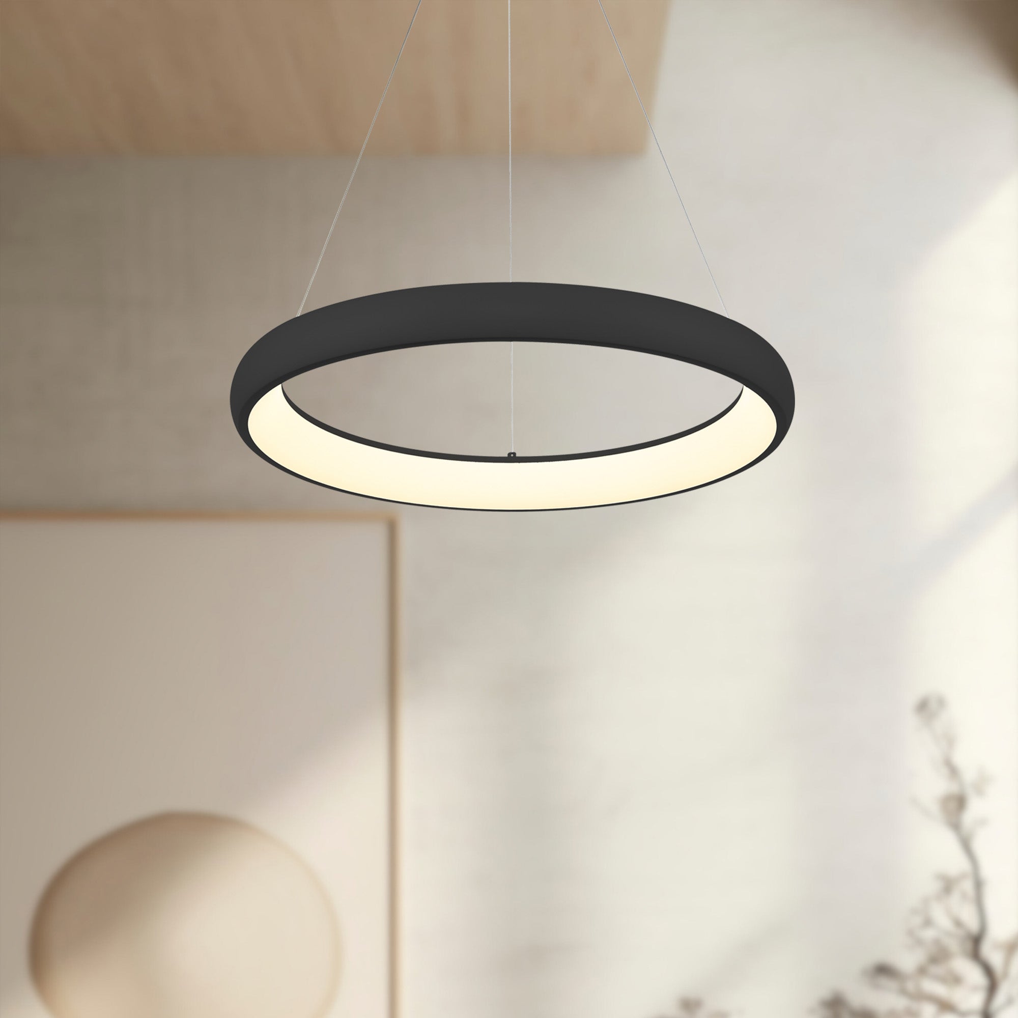 Cortana 24-in Black LED Pendant