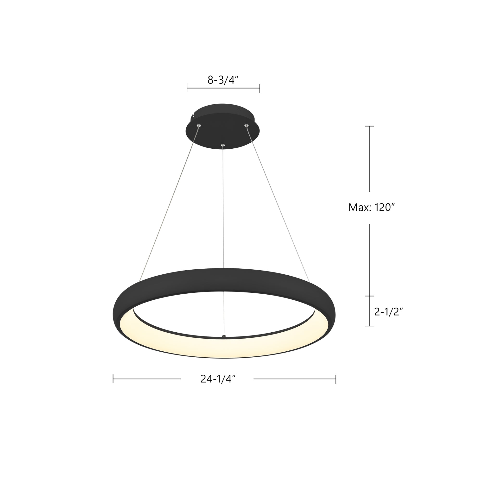Cortana 24-in Black LED Pendant