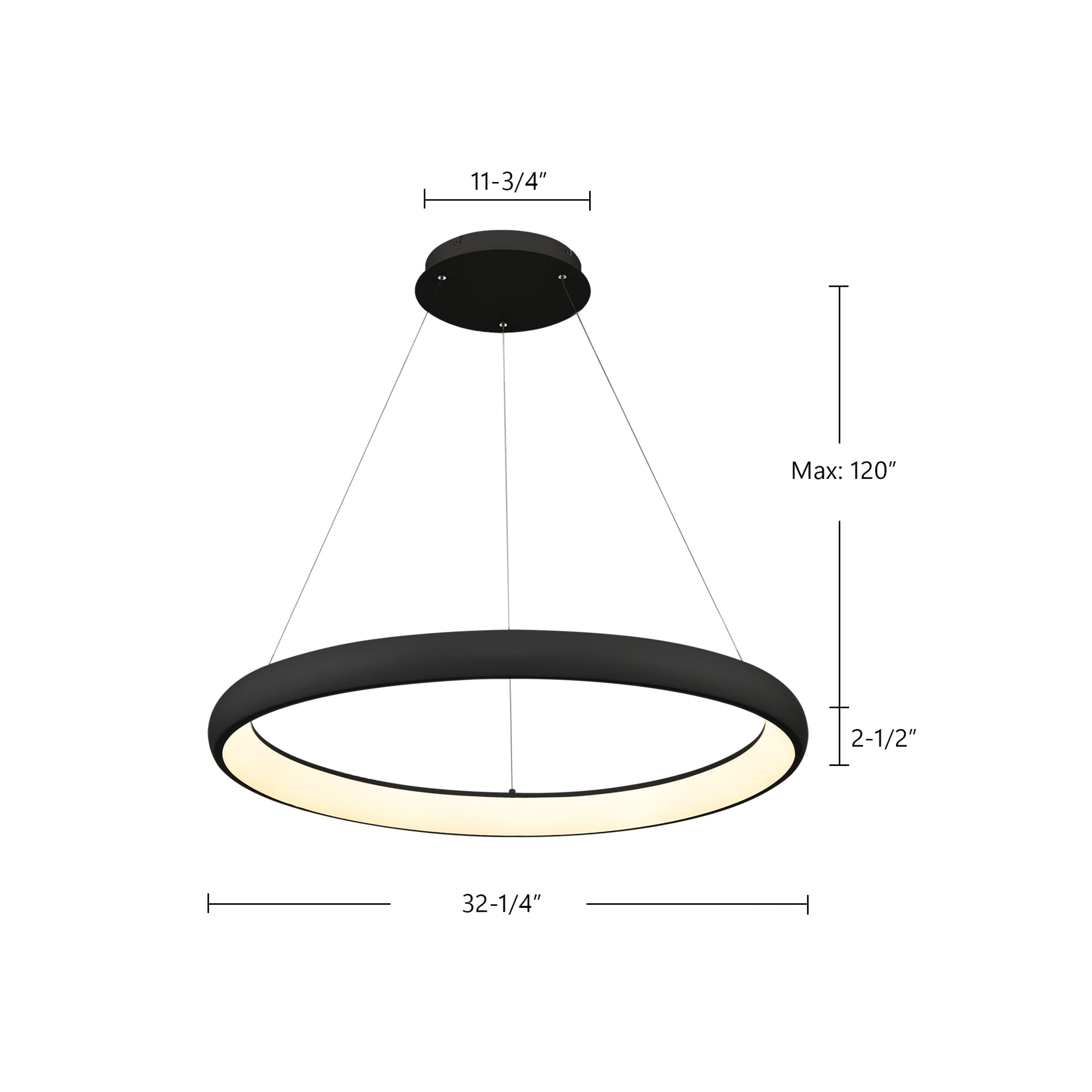 Cortana 32-in Black LED Pendant