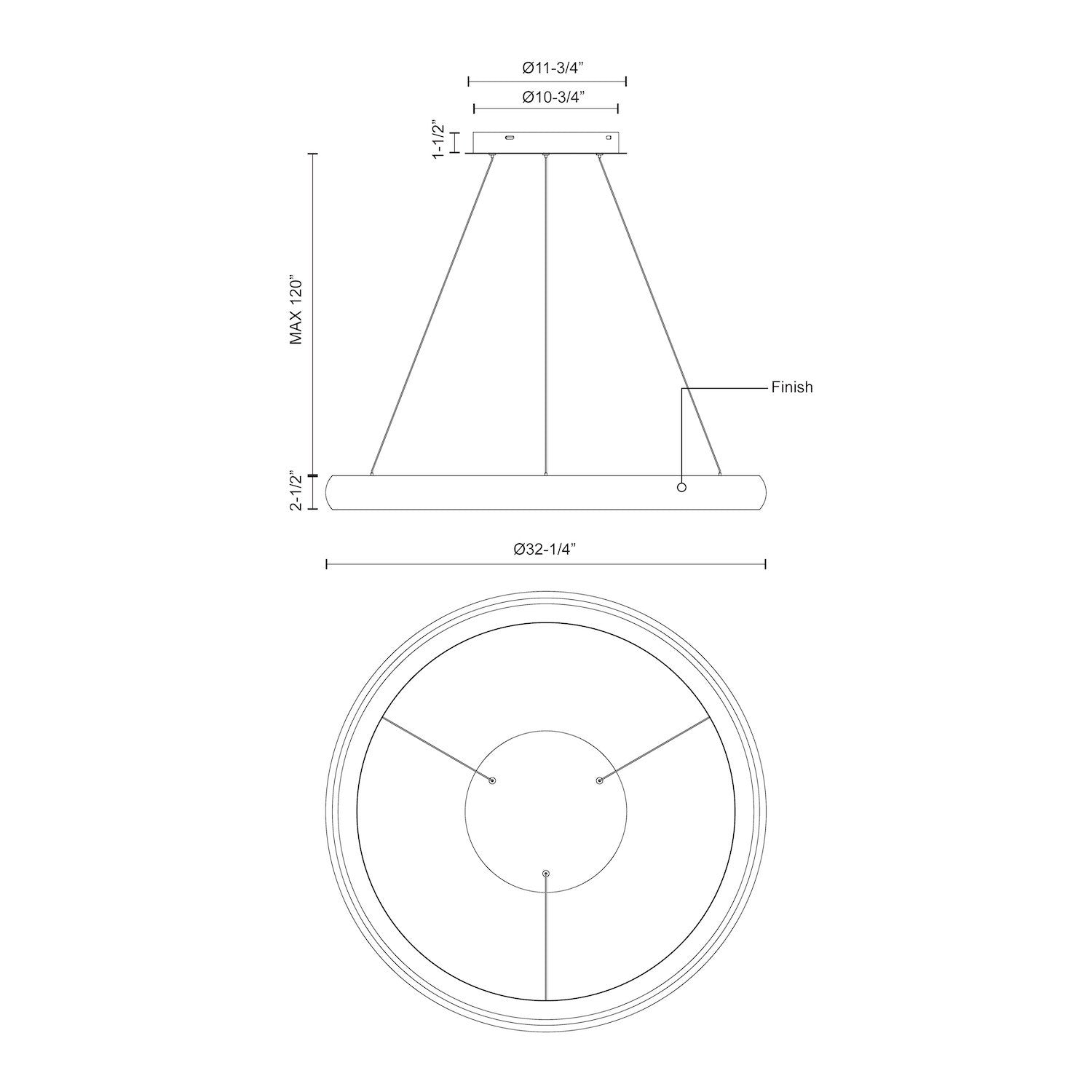 Cortana 32-in White LED Pendant
