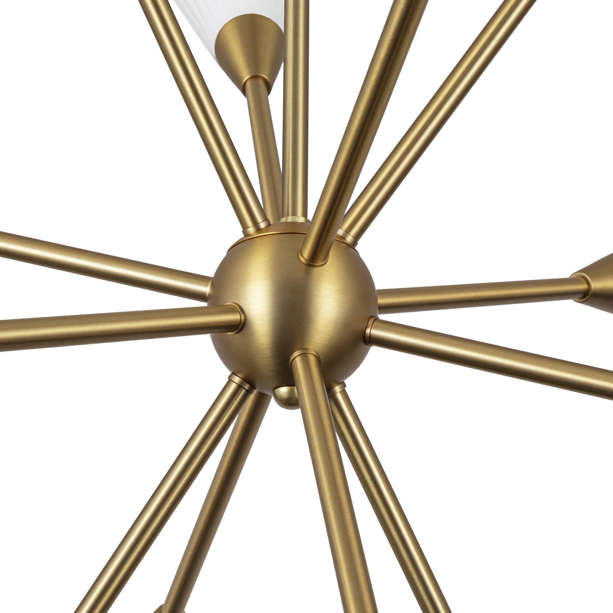 Cosmo 39-in Brushed Gold/Glossy Ribbed Opal Glass Socket Chandelier