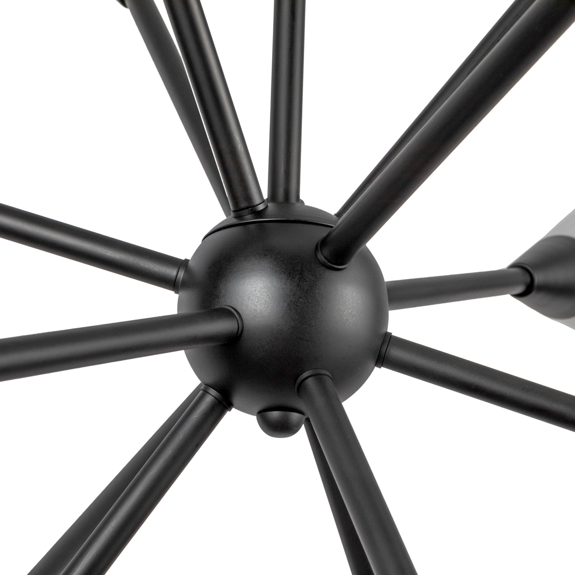 Cosmo 39-in Matte Black/Glossy Ribbed Opal Glass Socket Chandelier