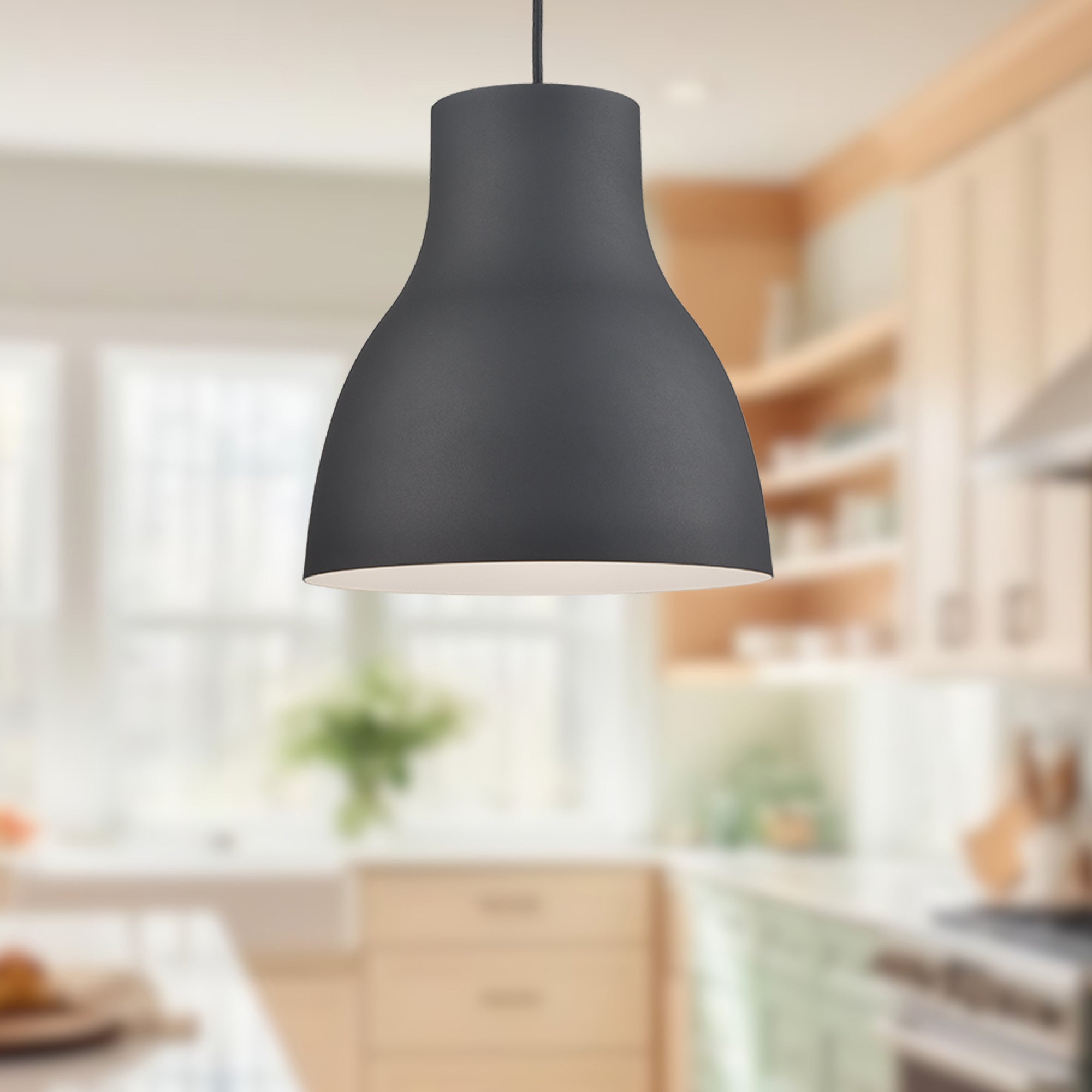 Cradle 13-in Black 1 Light Pendant