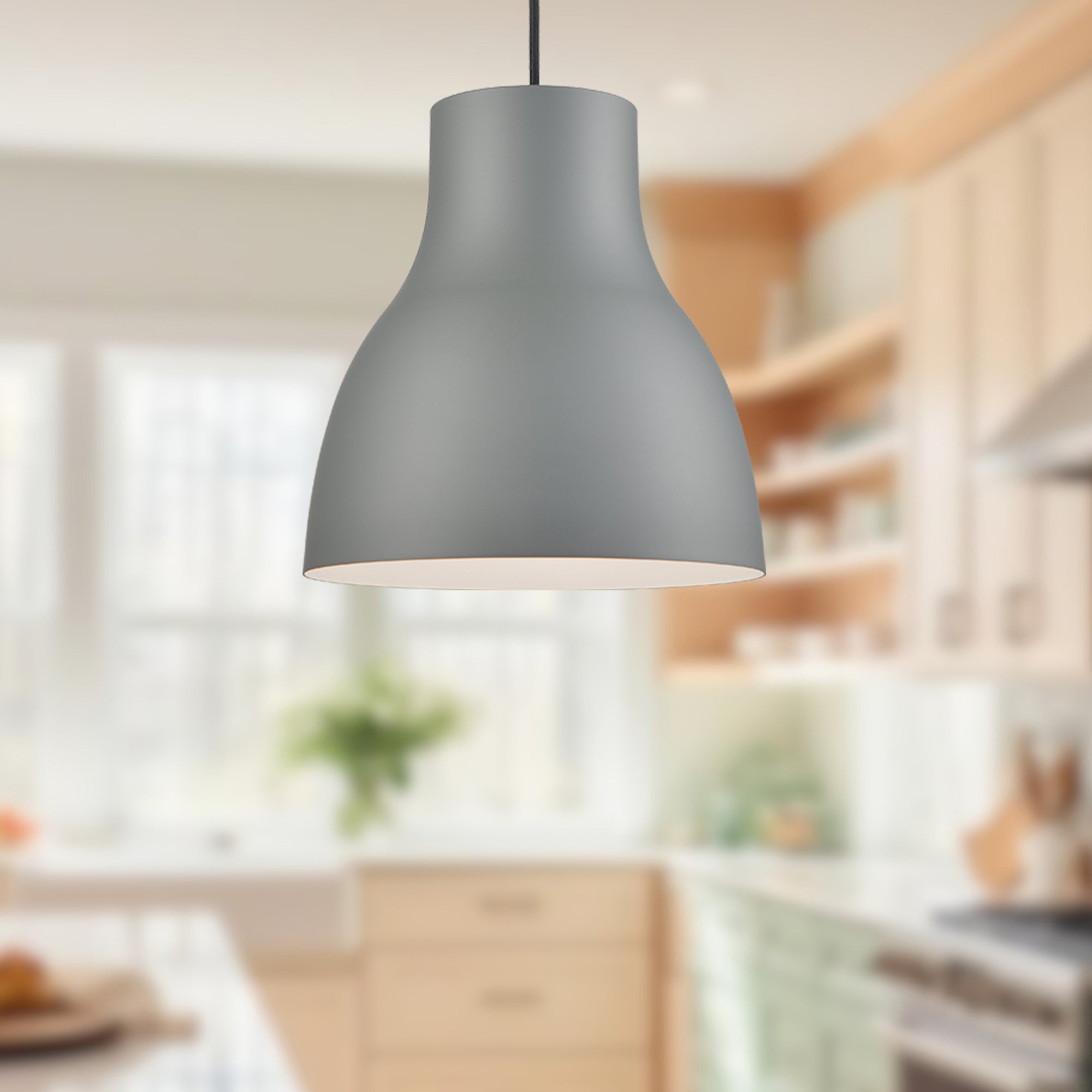 Cradle 13-in Gray 1 Light Pendant